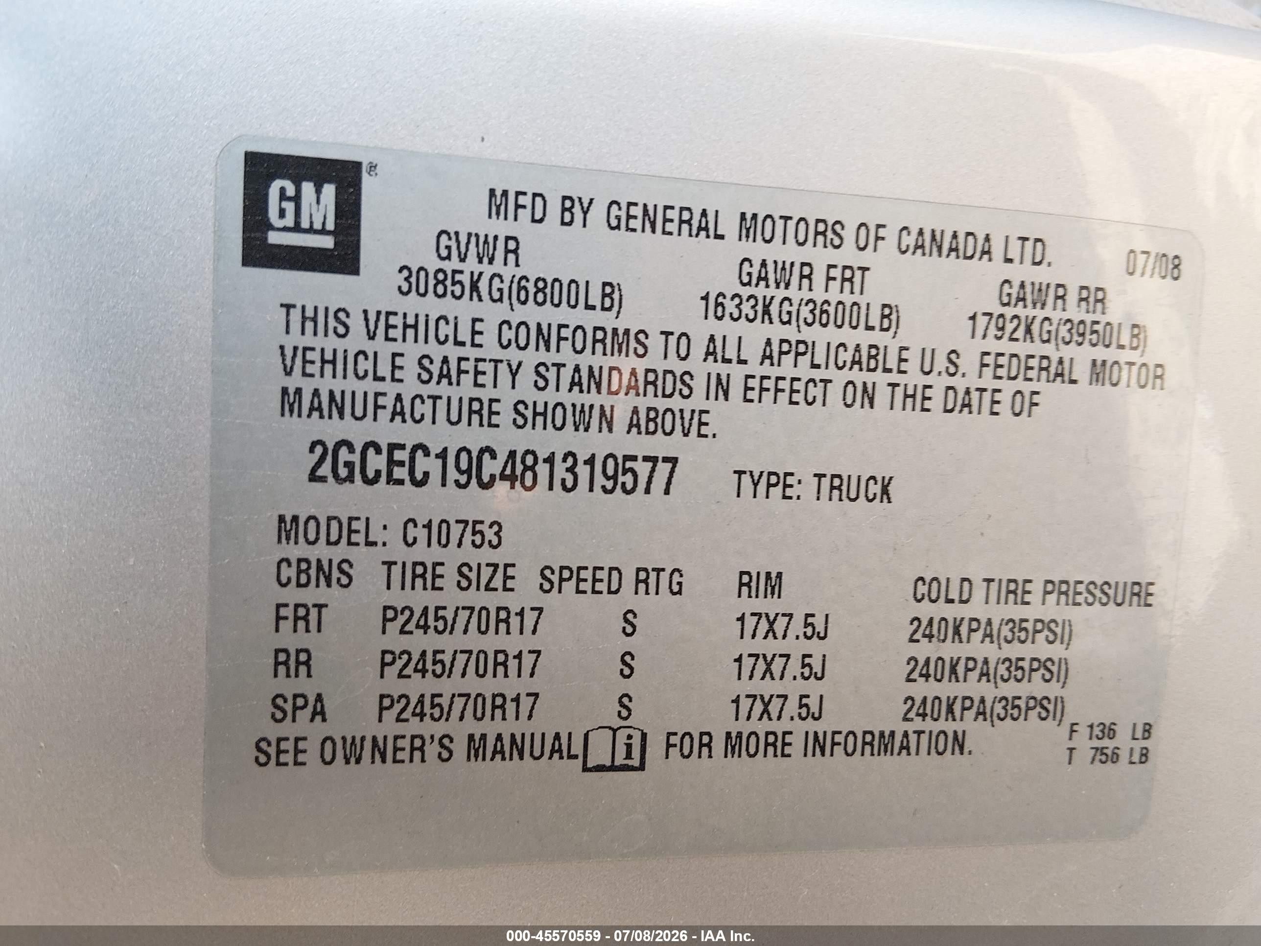 2008 Chevrolet Silverado 1500 Lt1 Brown vin: 2GCEC19C481319577