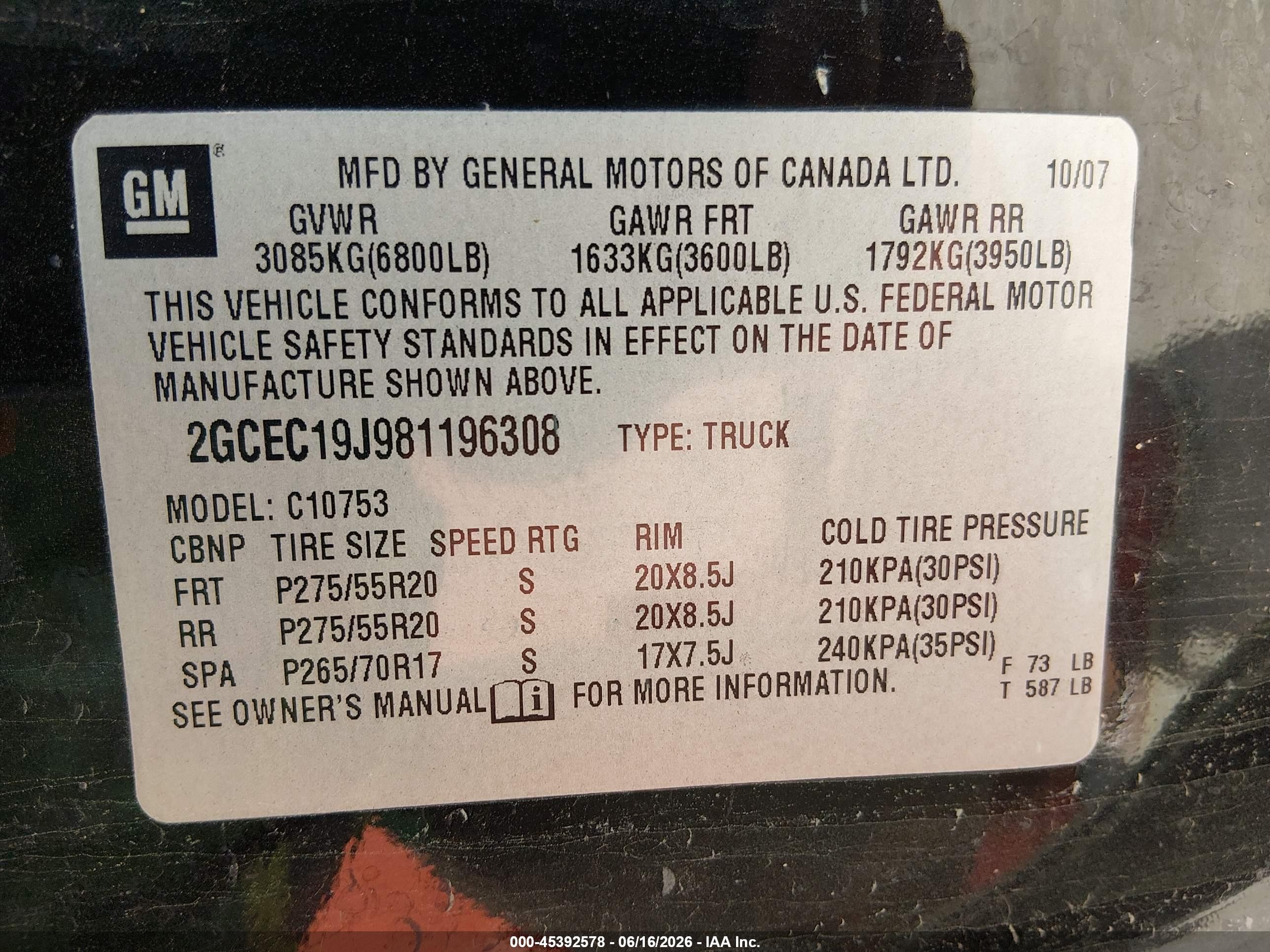 2008 Chevrolet Silverado 1500 Lt1 Black vin: 2GCEC19J981196308