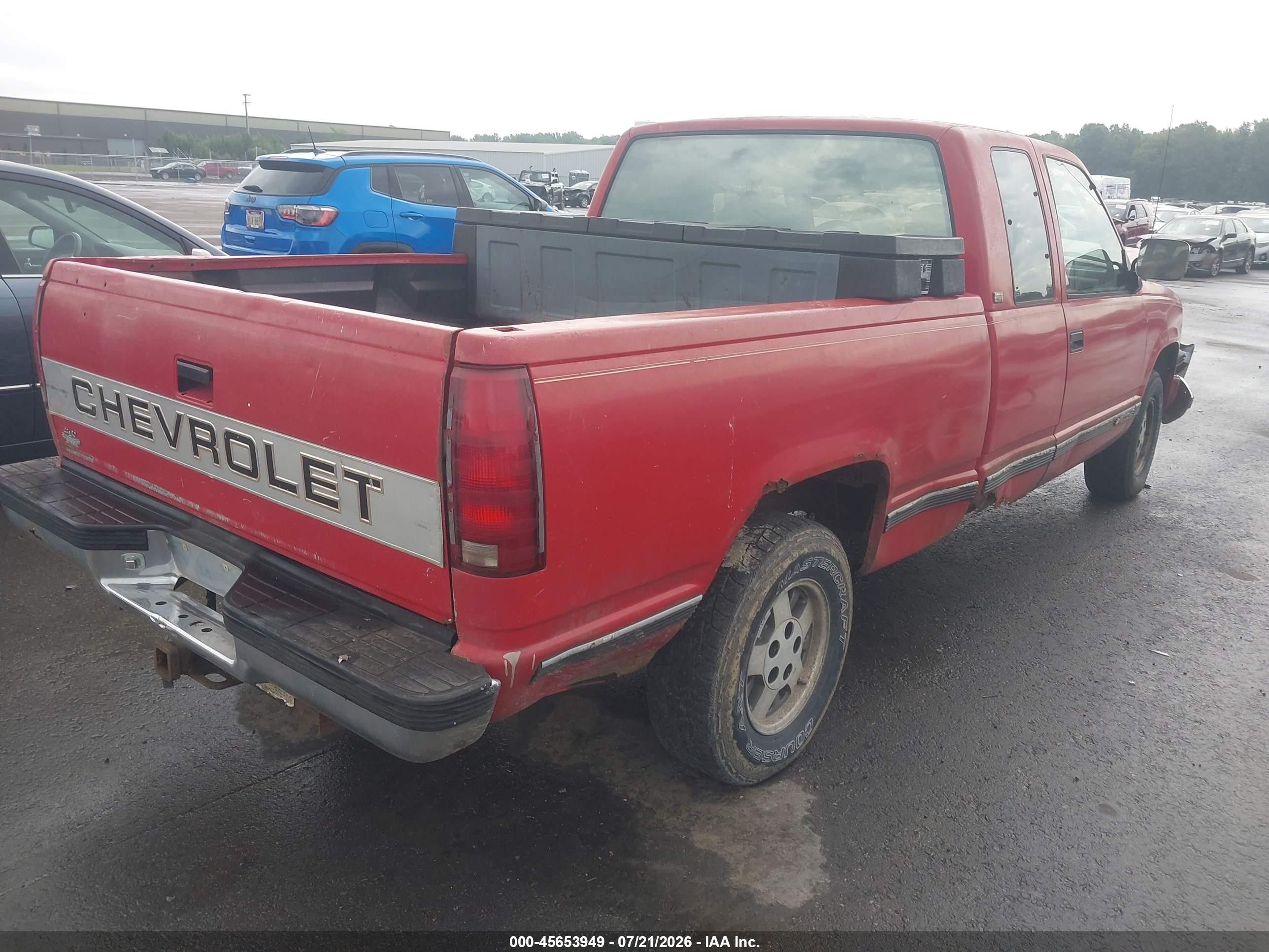 1993 Chevrolet Gmt-400 C1500 Red vin: 2GCEC19K1P1173287