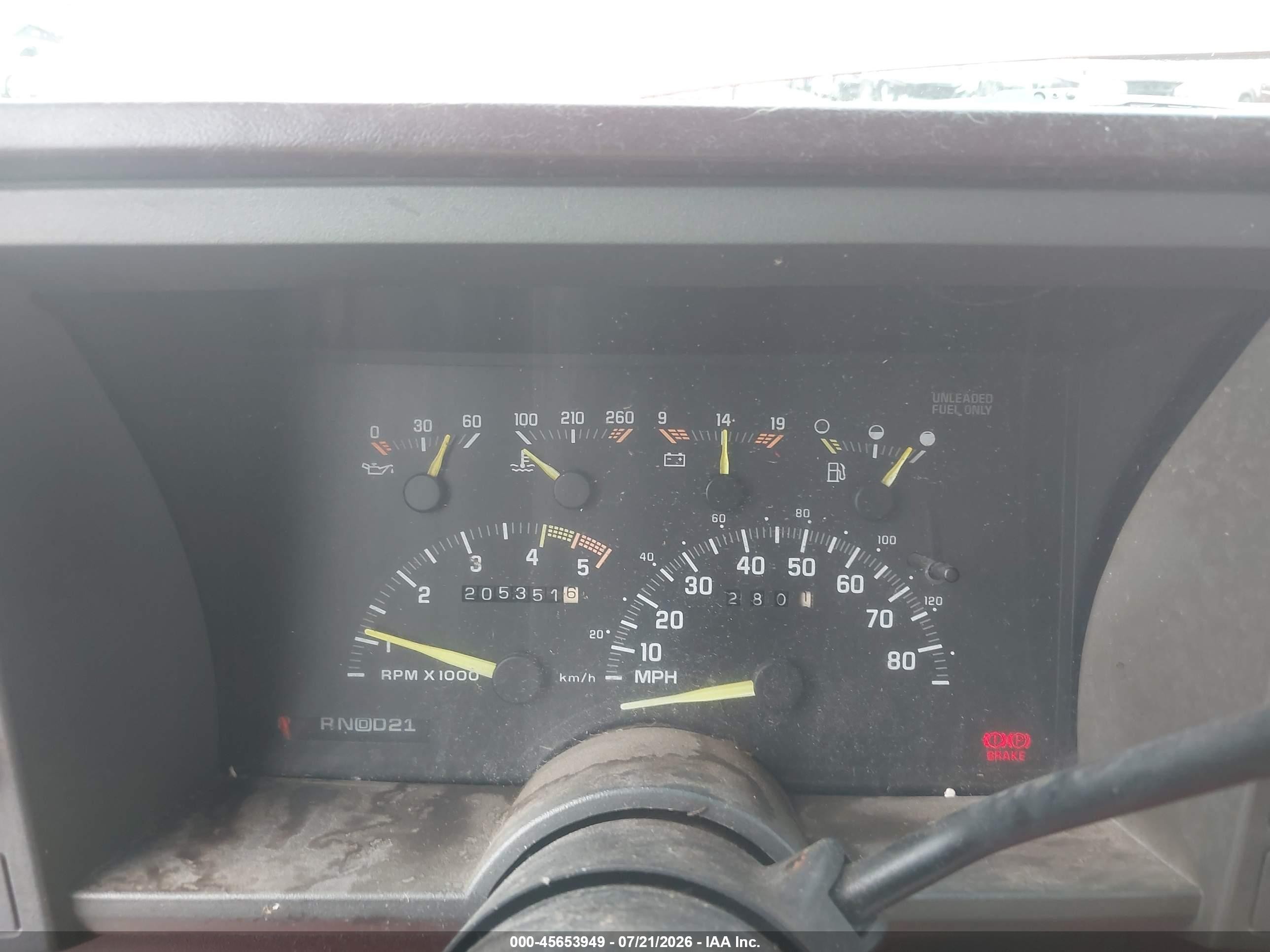 1993 Chevrolet Gmt-400 C1500 Red vin: 2GCEC19K1P1173287