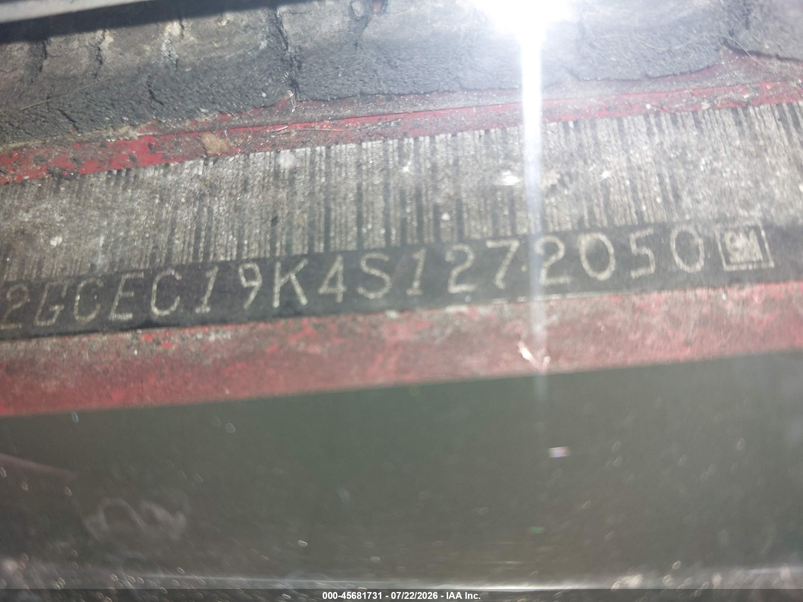 1995 Chevrolet Gmt-400 C1500 Red vin: 2GCEC19K4S1272050