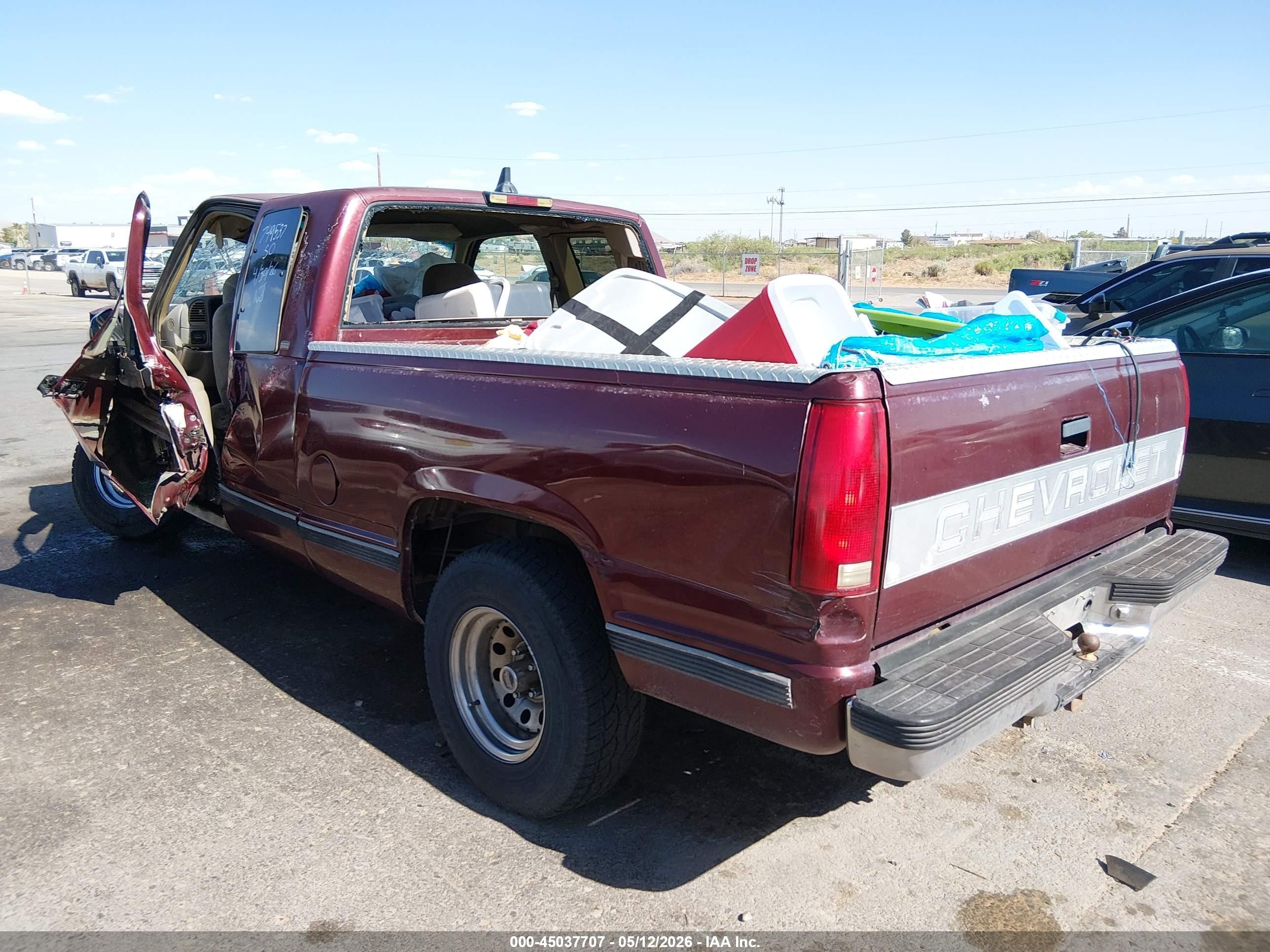 1997 Chevrolet C1500 Fleetside Maroon vin: 2GCEC19R1V1193243