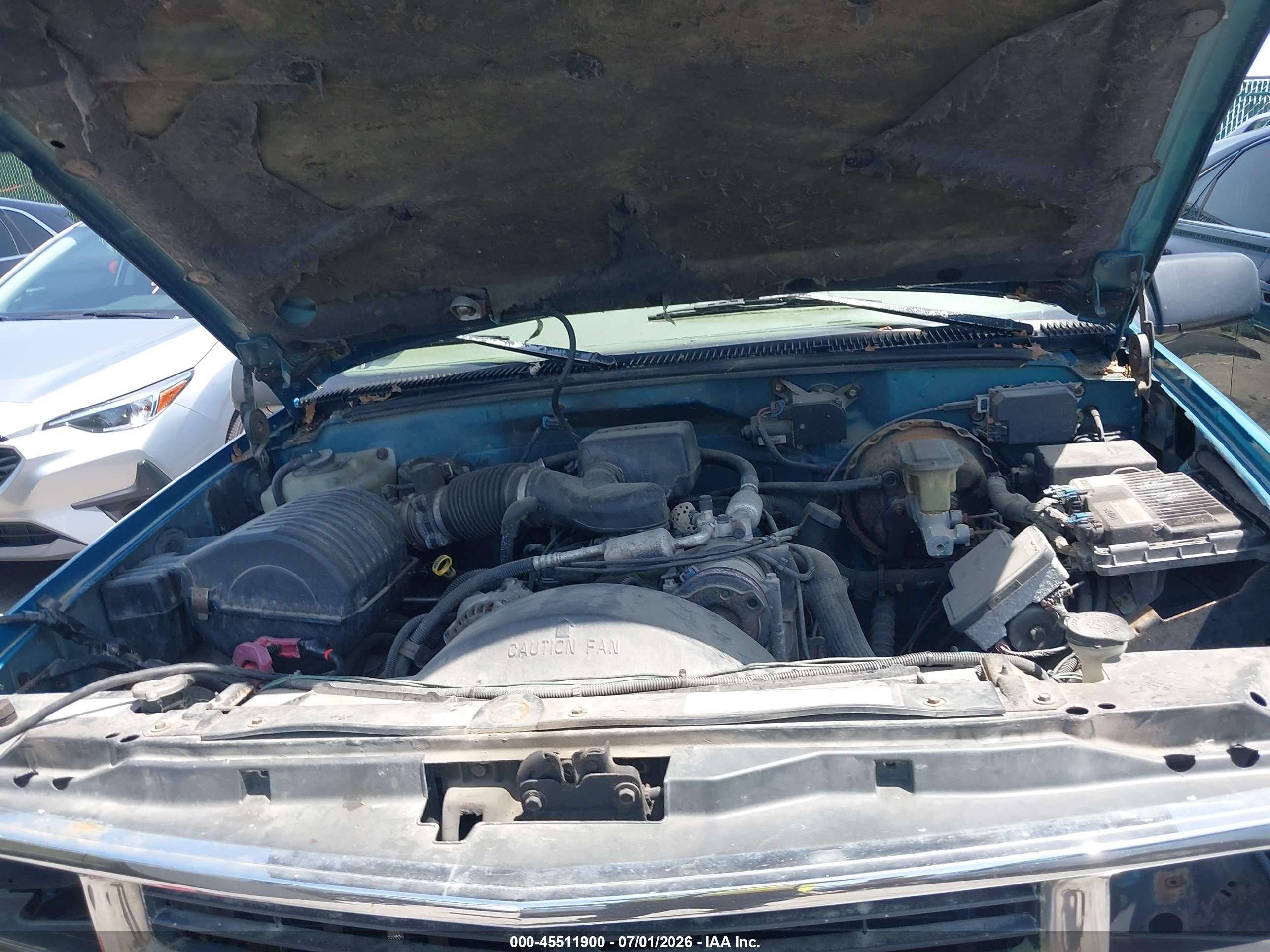 1997 Chevrolet C1500 Fleetside Зеленый vin: 2GCEC19R1V1233272