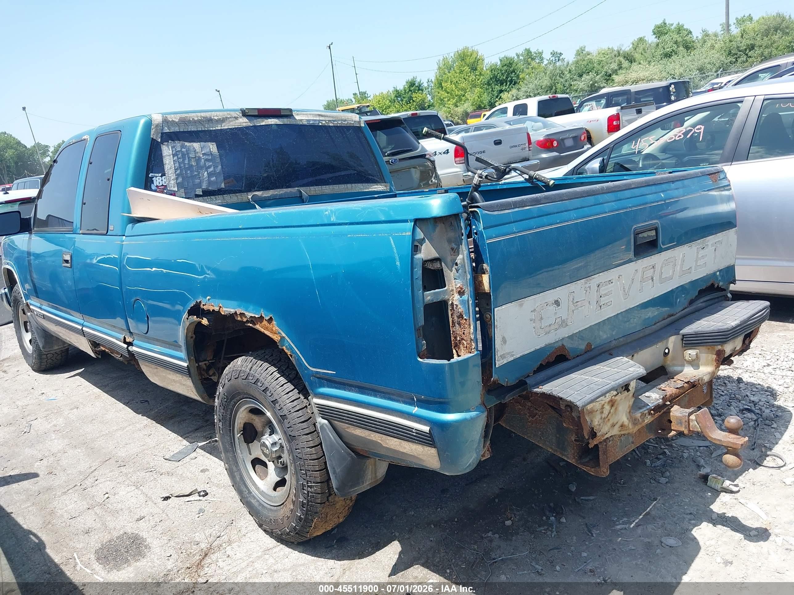 1997 Chevrolet C1500 Fleetside Зеленый vin: 2GCEC19R1V1233272