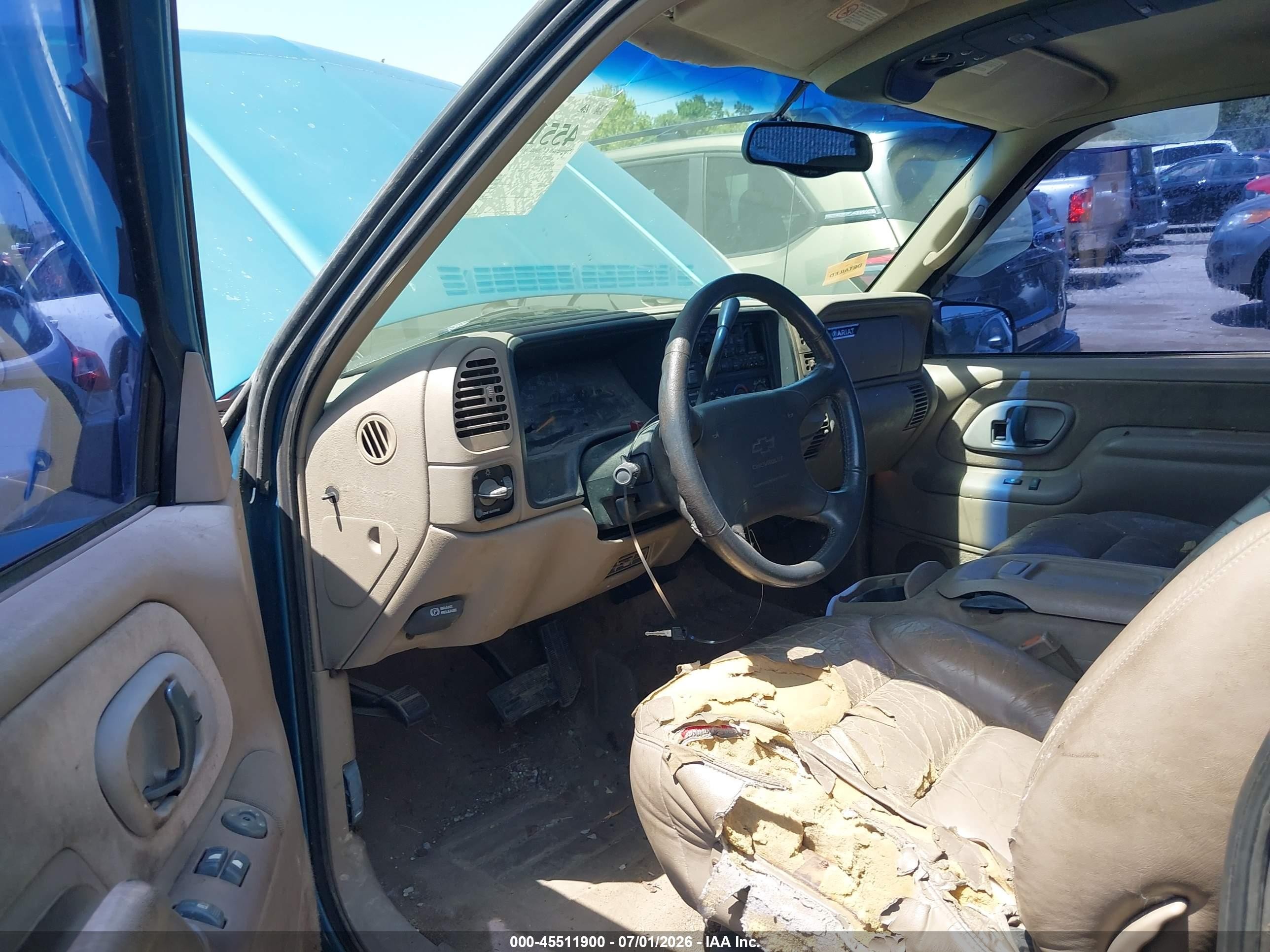 1997 Chevrolet C1500 Fleetside Зеленый vin: 2GCEC19R1V1233272