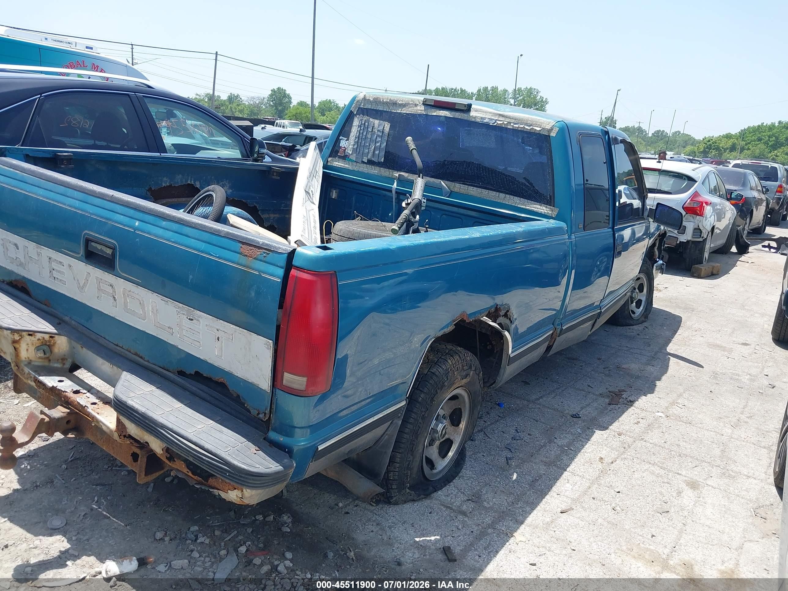 1997 Chevrolet C1500 Fleetside Зеленый vin: 2GCEC19R1V1233272