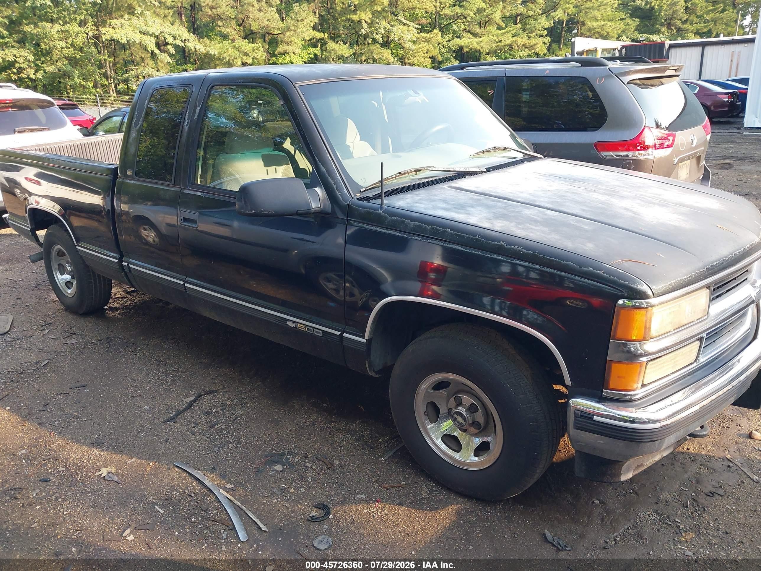 1997 Chevrolet C1500 Fleetside/sportside Black vin: 2GCEC19R8V1252580