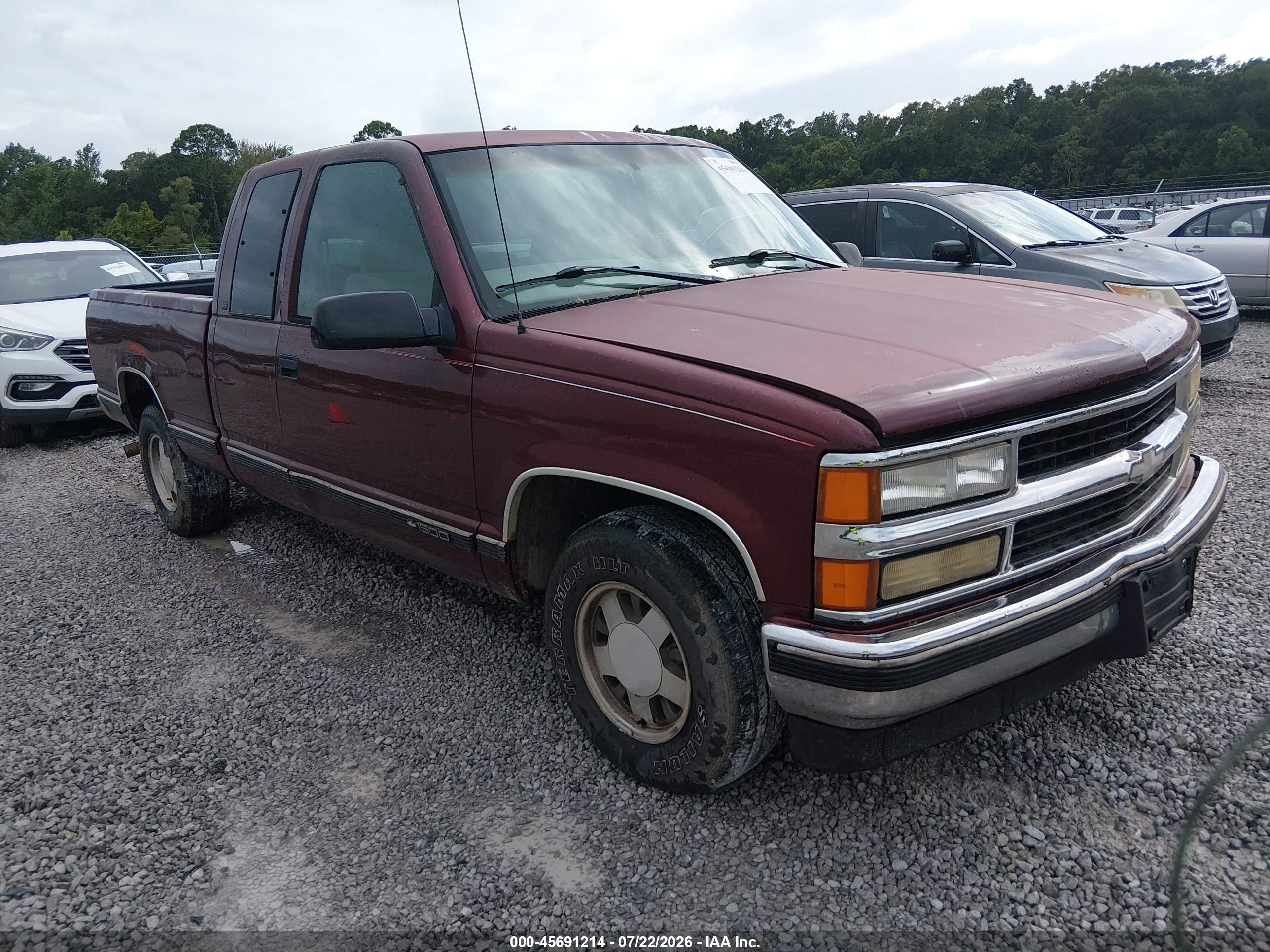 1998 Chevrolet C/k 1500 Fleetside Темно-бордовый vin: 2GCEC19RXW1127128
