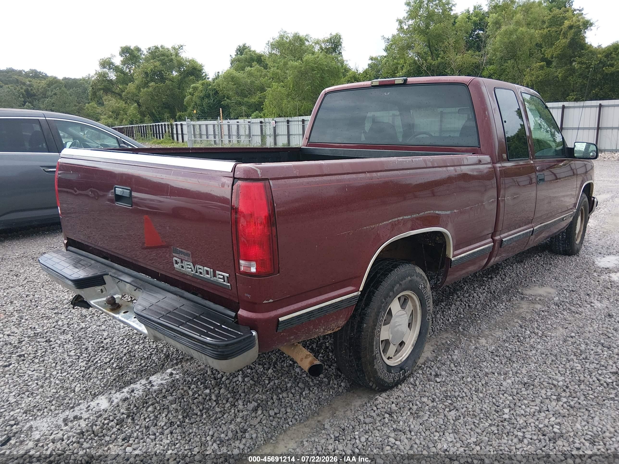 1998 Chevrolet C/k 1500 Fleetside Maroon vin: 2GCEC19RXW1127128