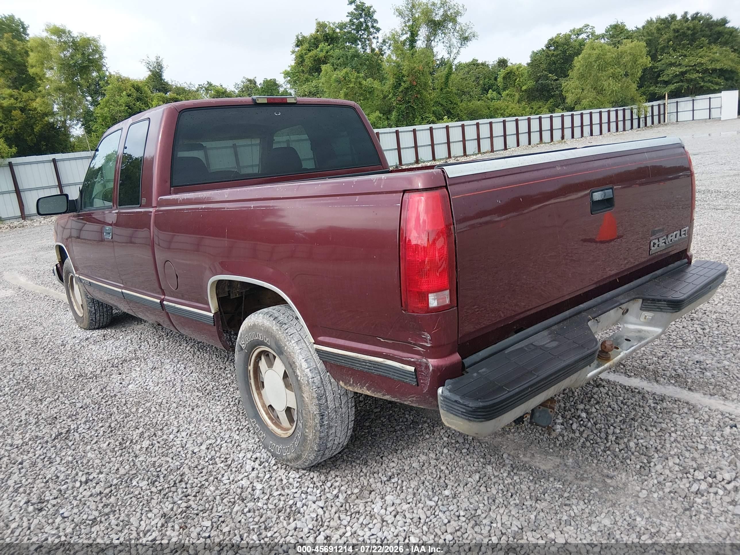 1998 Chevrolet C/k 1500 Fleetside Maroon vin: 2GCEC19RXW1127128