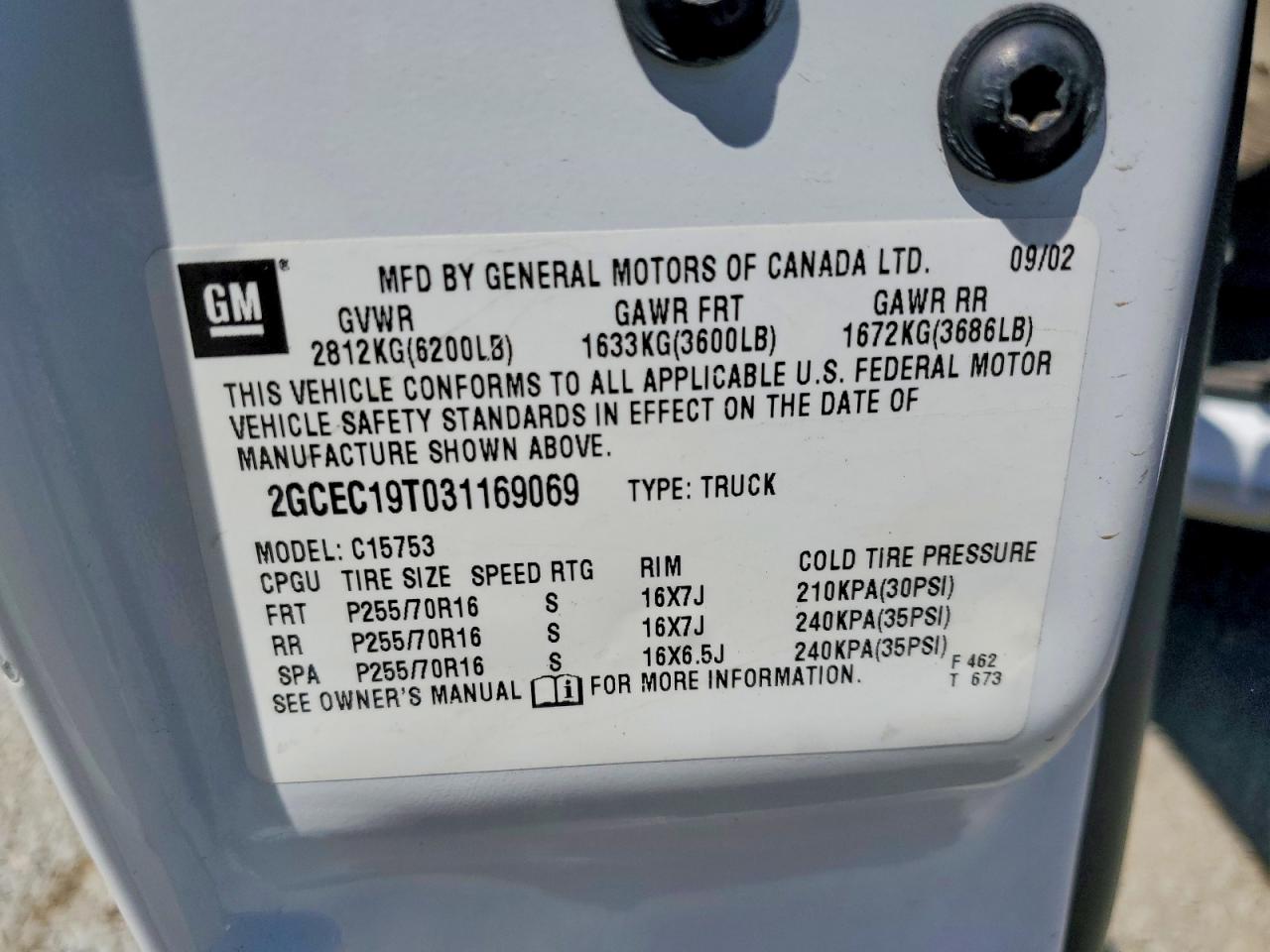 2003 Chevrolet Silverado C1500 Белый vin: 2GCEC19T031169069