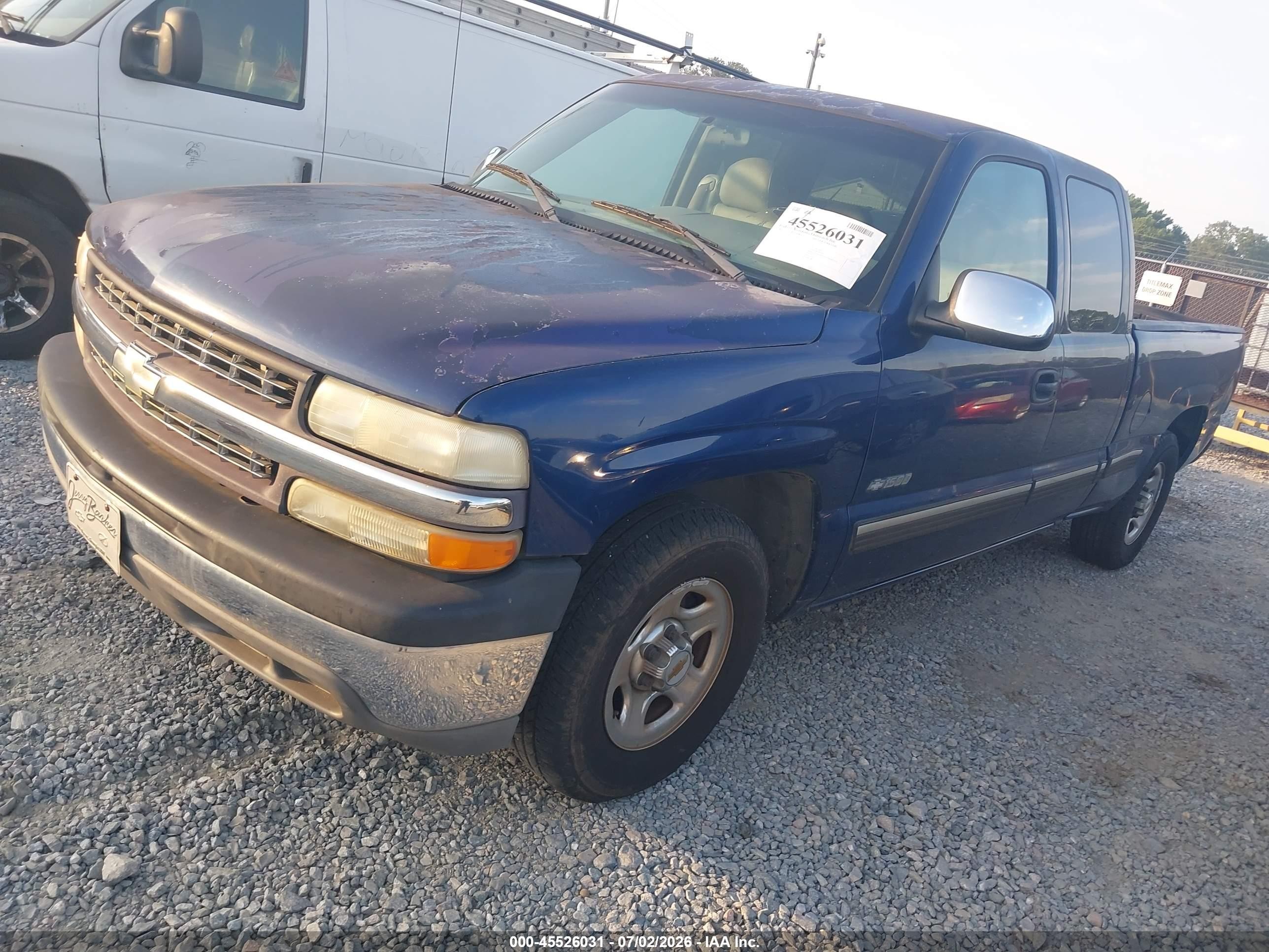 2001 Chevrolet Silverado 1500 Ls Blue vin: 2GCEC19T111252829