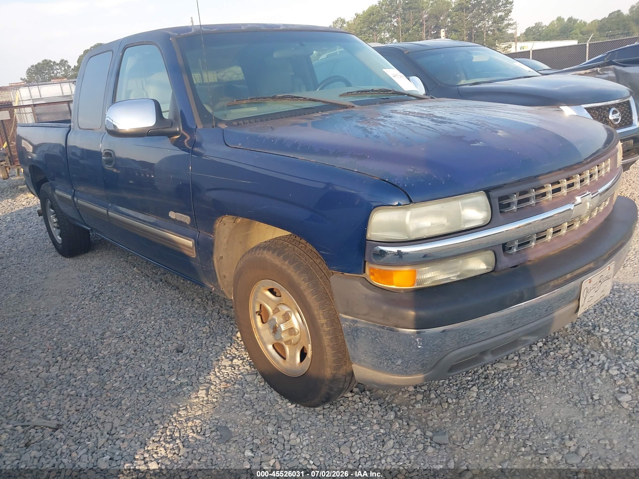 2001 Chevrolet Silverado 1500 Ls Blue vin: 2GCEC19T111252829