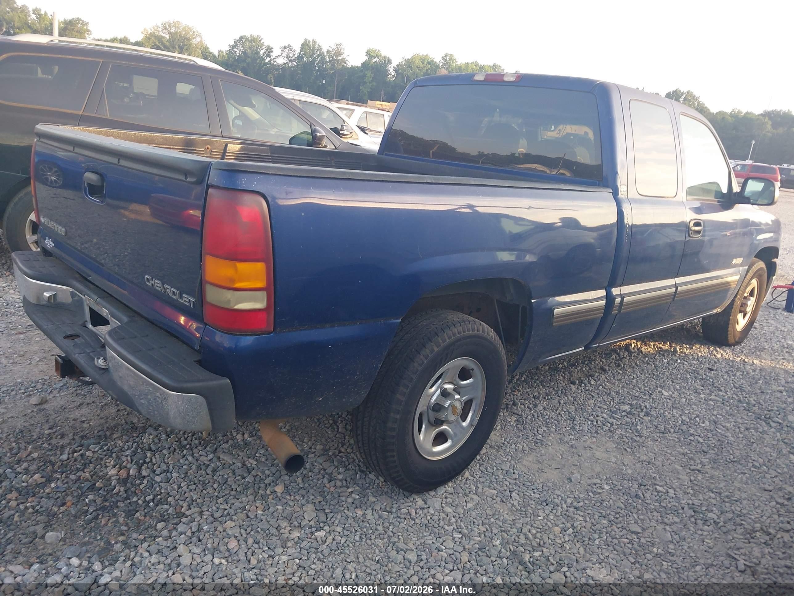 2001 Chevrolet Silverado 1500 Ls Blue vin: 2GCEC19T111252829