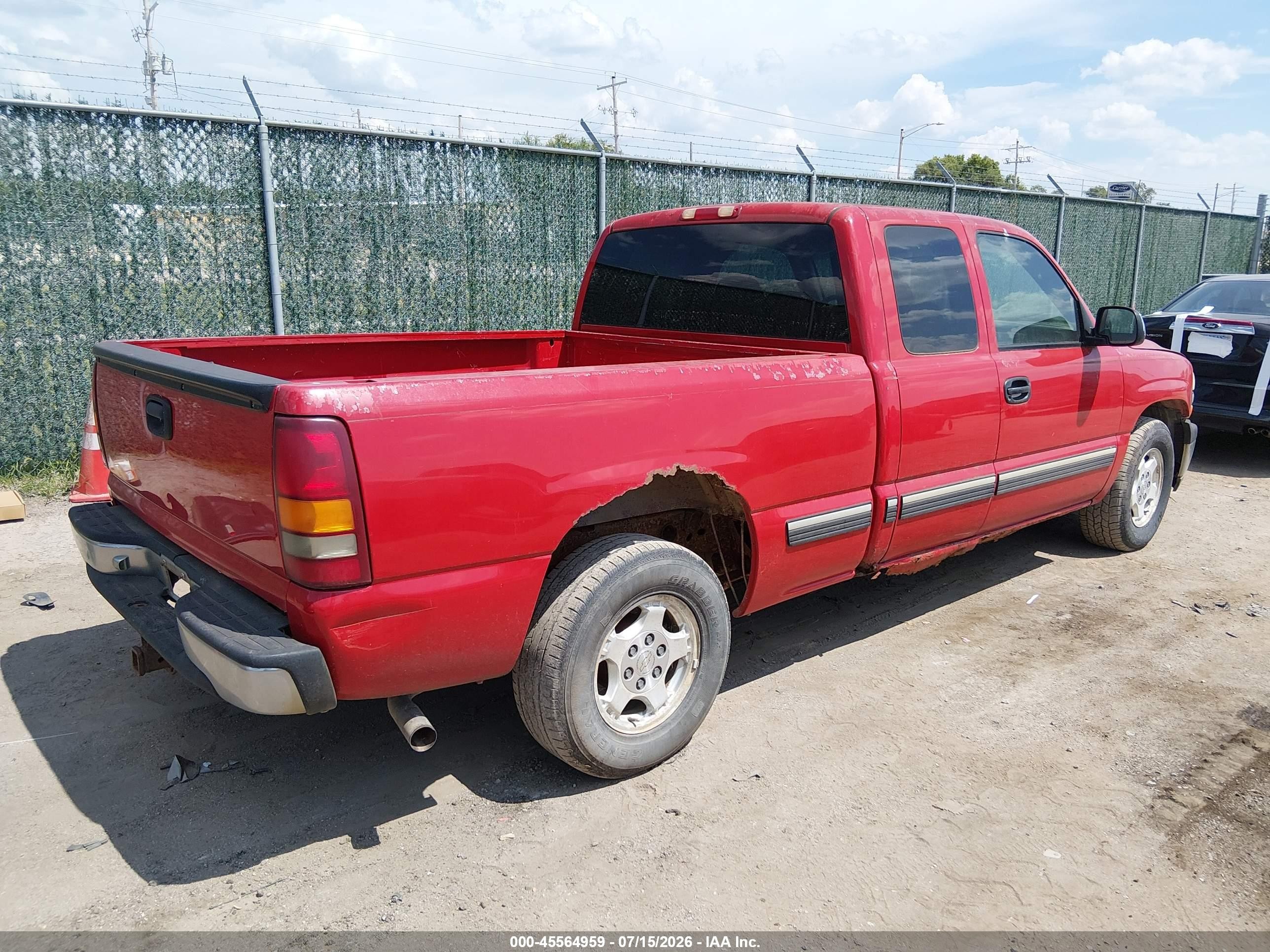 2001 Chevrolet Silverado 1500 Ls Red vin: 2GCEC19T211179101