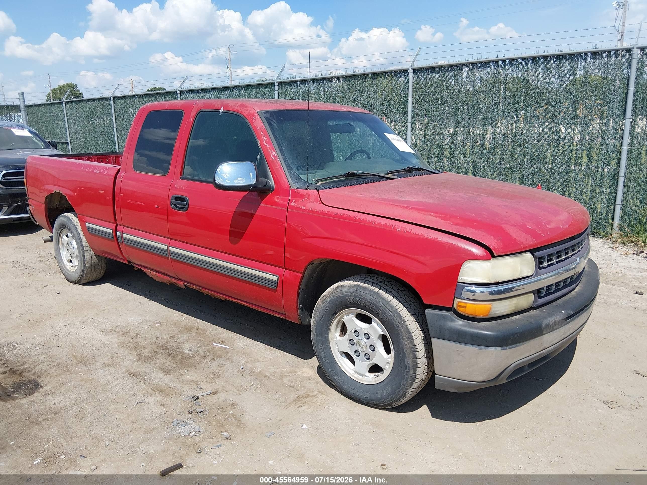 2001 Chevrolet Silverado 1500 Ls Red vin: 2GCEC19T211179101
