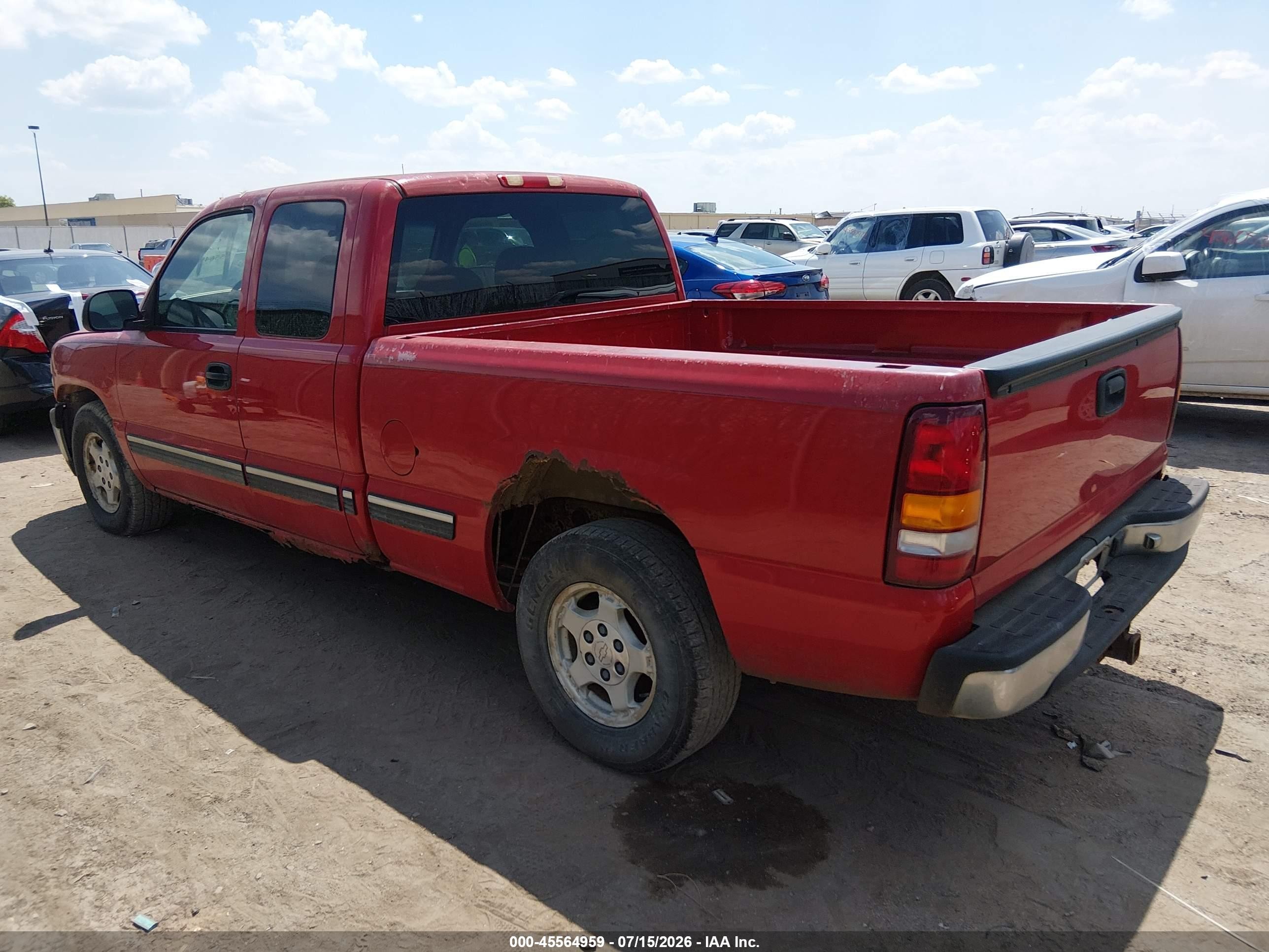 2001 Chevrolet Silverado 1500 Ls Red vin: 2GCEC19T211179101
