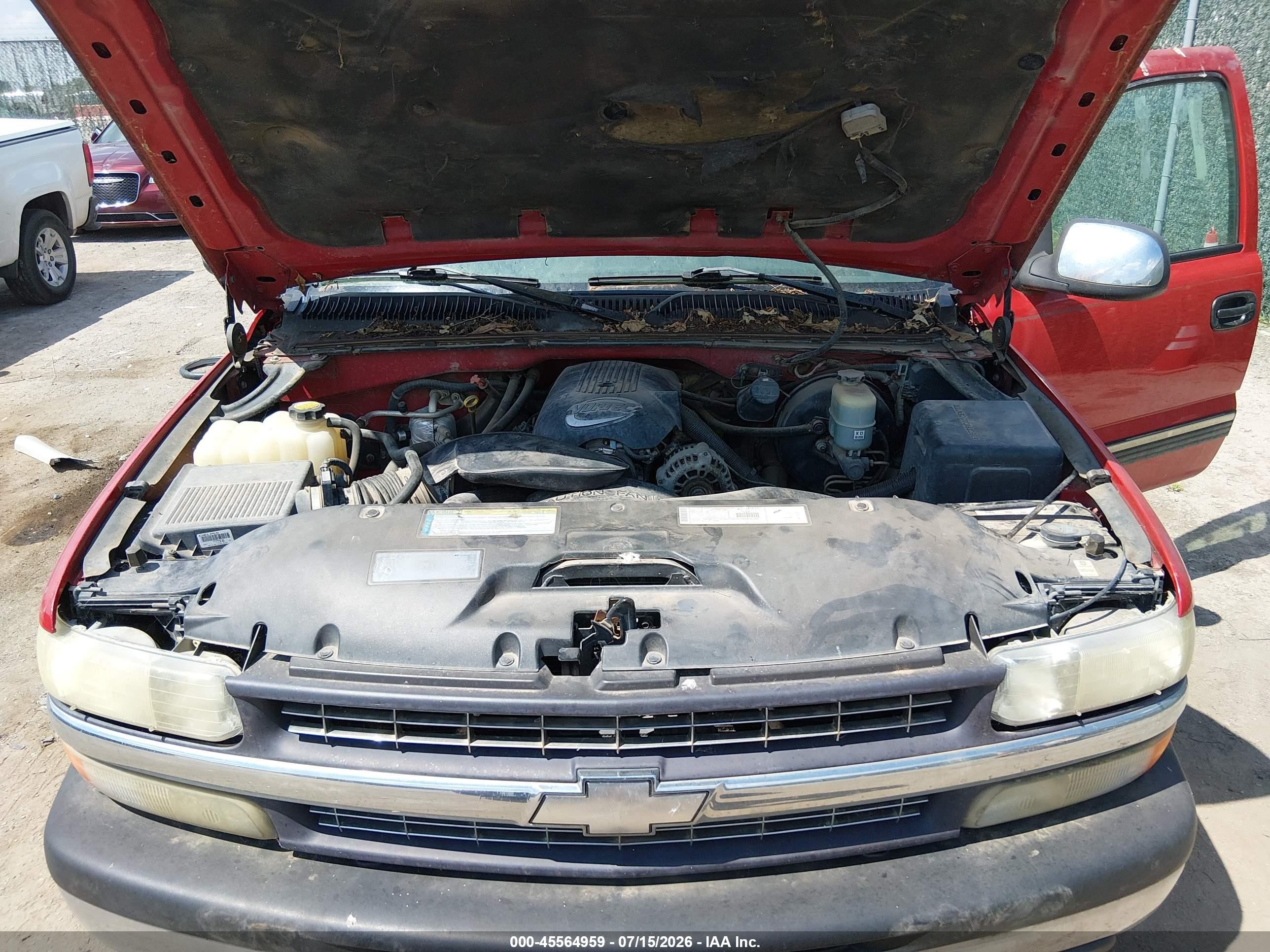 2001 Chevrolet Silverado 1500 Ls Red vin: 2GCEC19T211179101