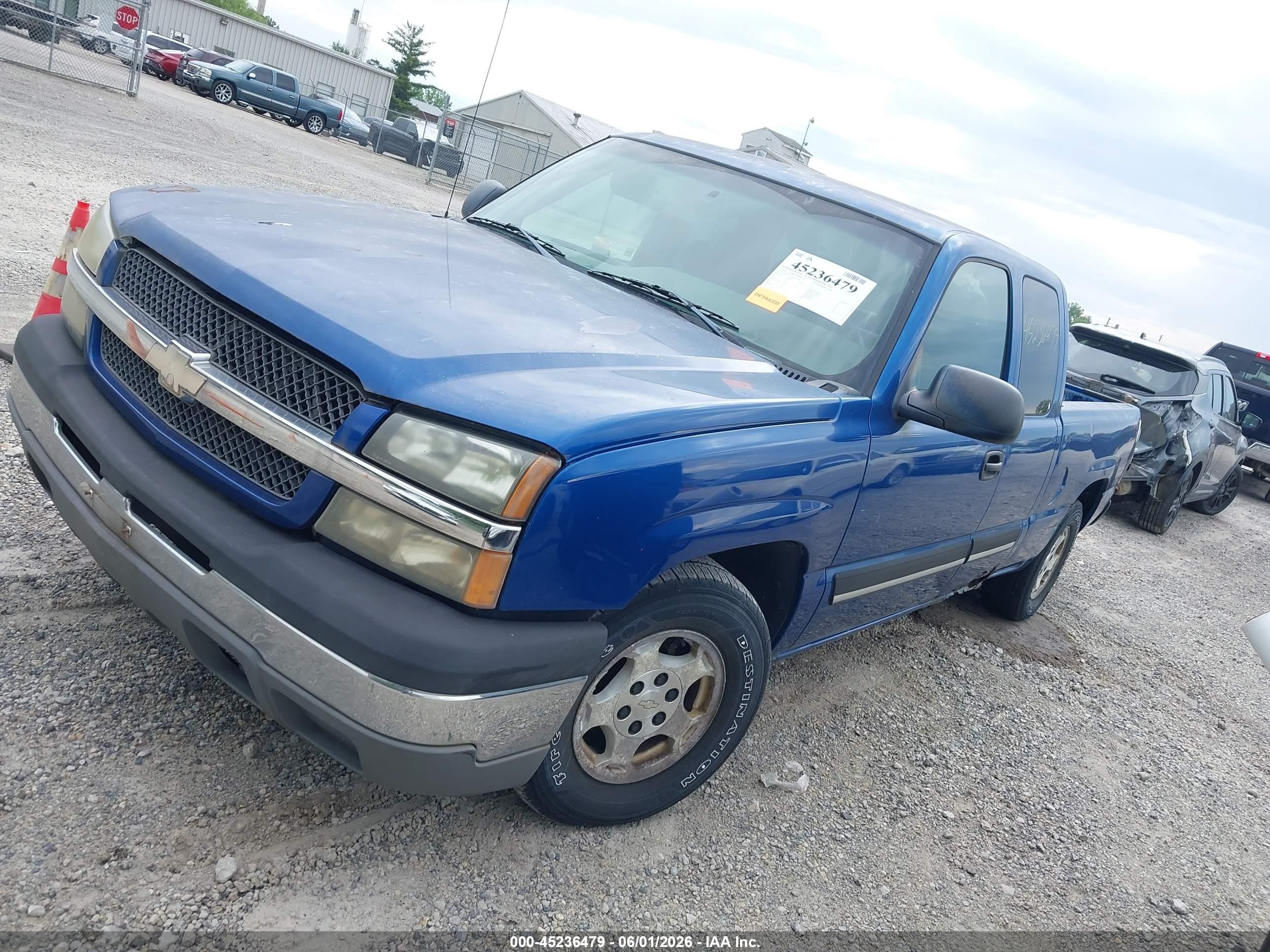2004 Chevrolet Silverado 1500 Ls Blue vin: 2GCEC19T241335190