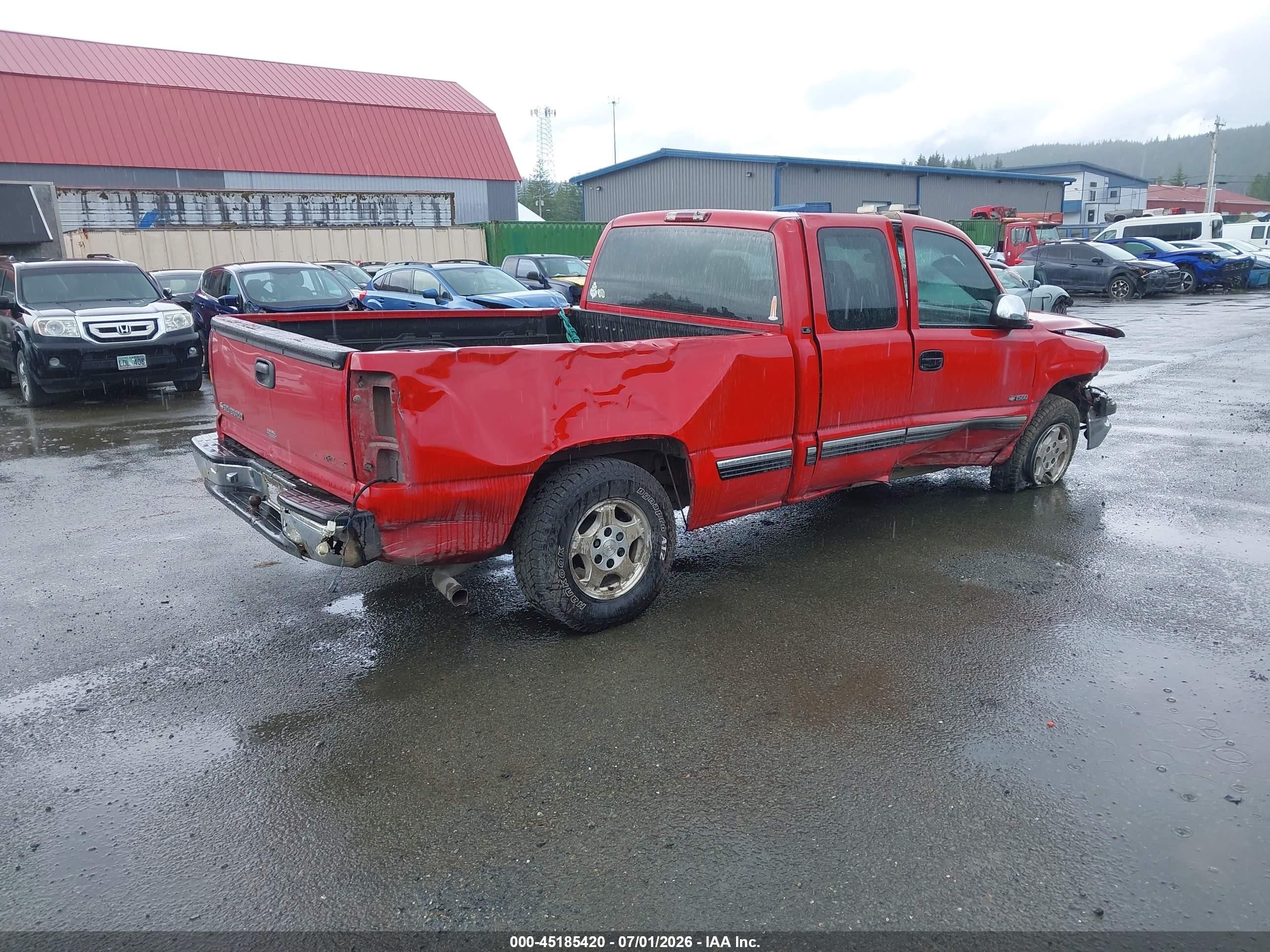 2000 Chevrolet Silverado 1500 Ls Red vin: 2GCEC19T2Y1386677