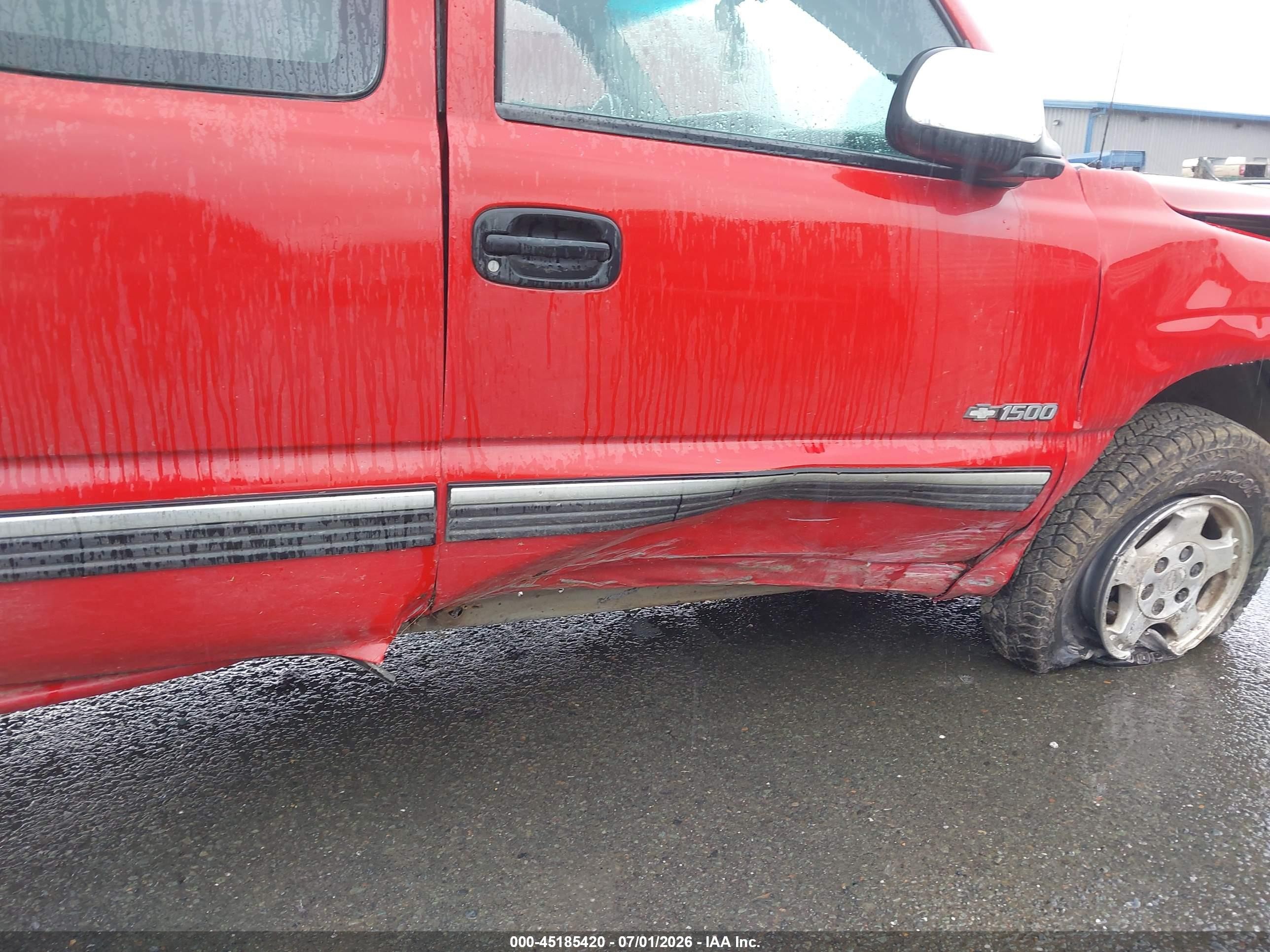 2000 Chevrolet Silverado 1500 Ls Red vin: 2GCEC19T2Y1386677