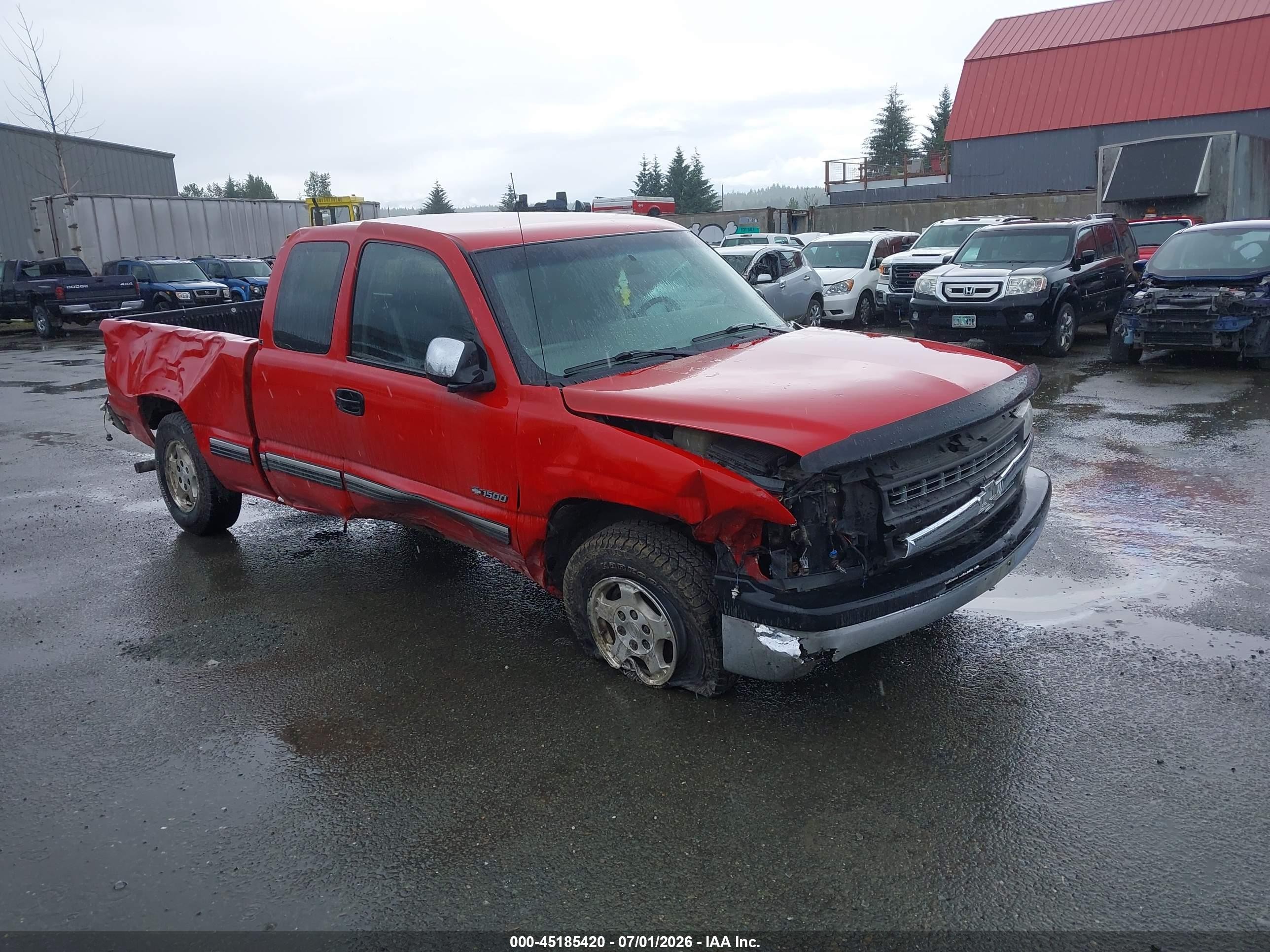 2000 Chevrolet Silverado 1500 Ls Red vin: 2GCEC19T2Y1386677