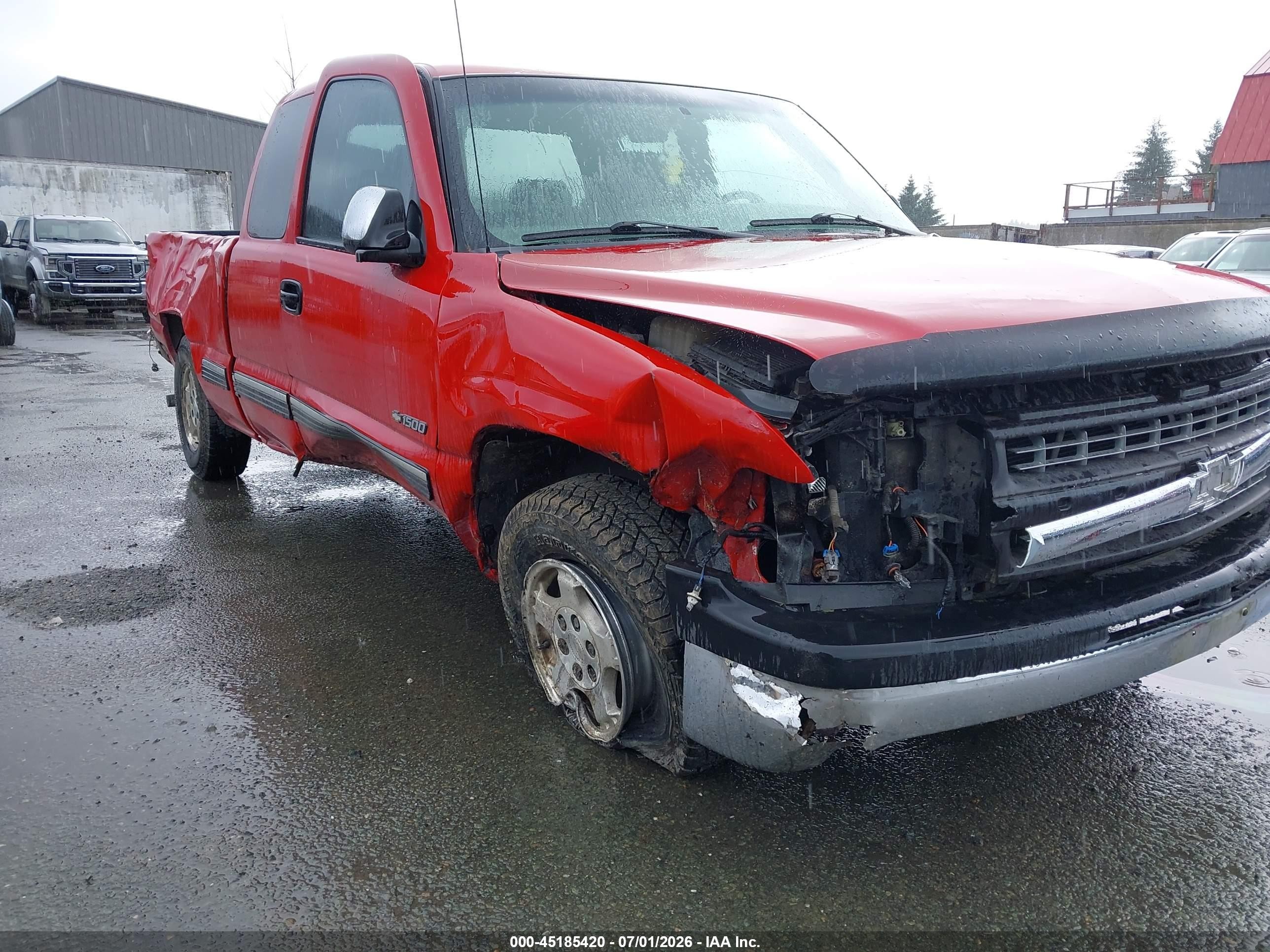 2000 Chevrolet Silverado 1500 Ls Red vin: 2GCEC19T2Y1386677