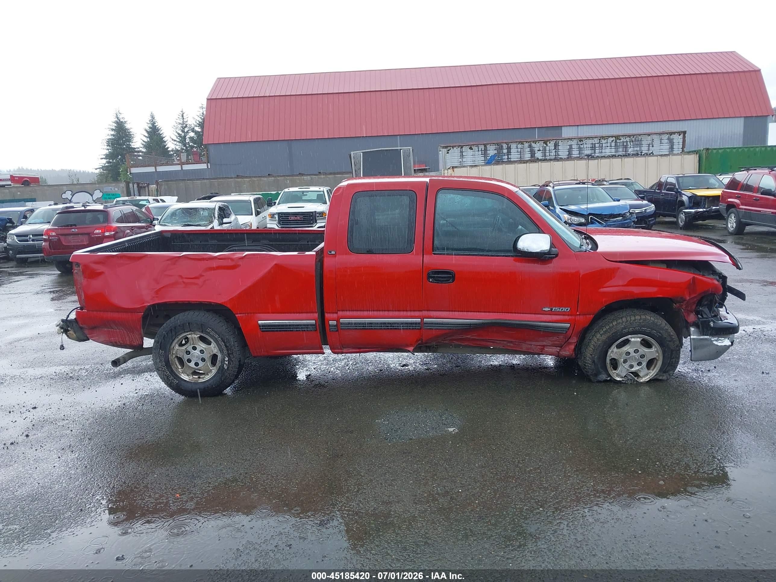 2000 Chevrolet Silverado 1500 Ls Red vin: 2GCEC19T2Y1386677