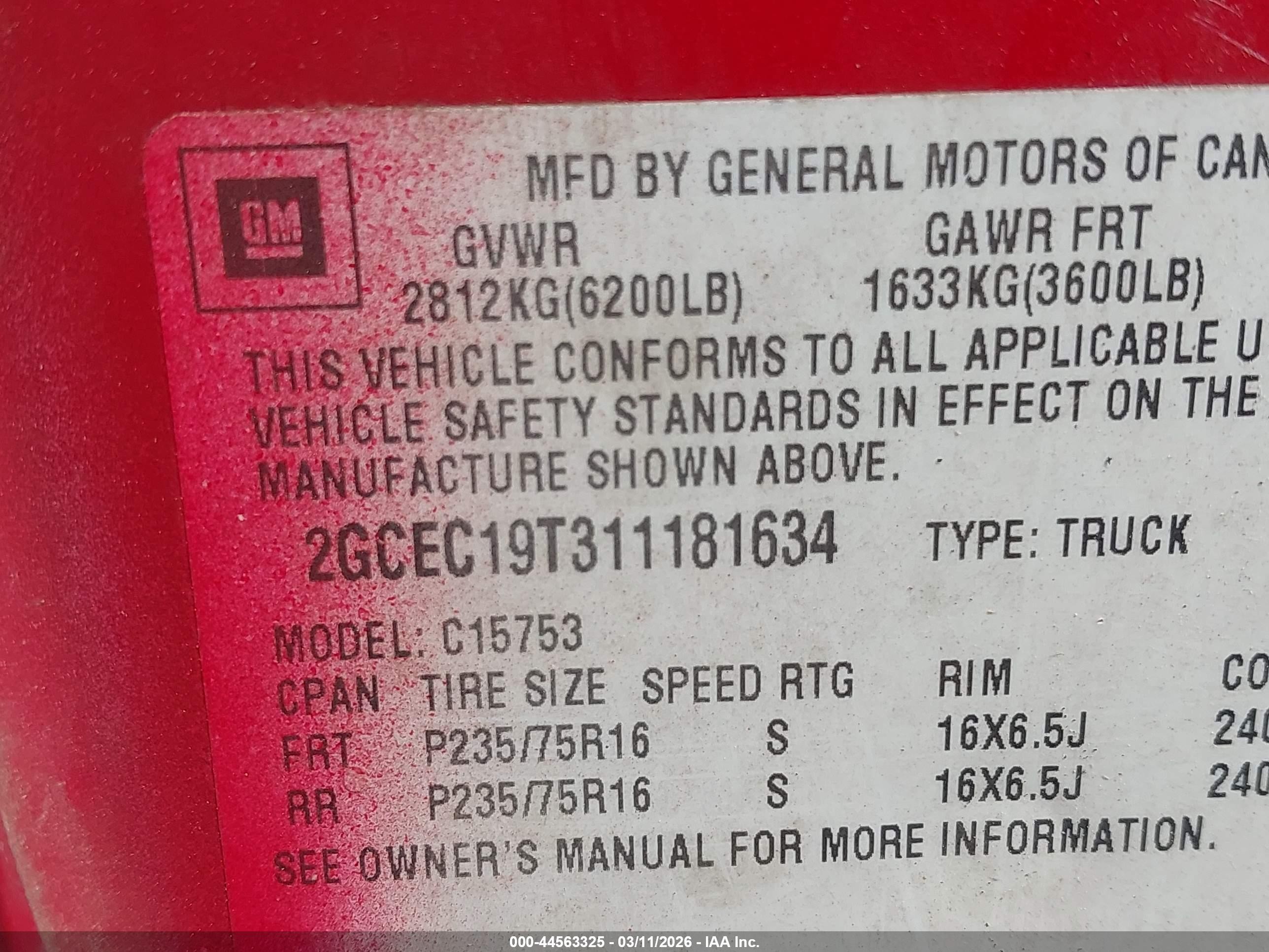 2001 Chevrolet Silverado 1500 Ls Red vin: 2GCEC19T311181634