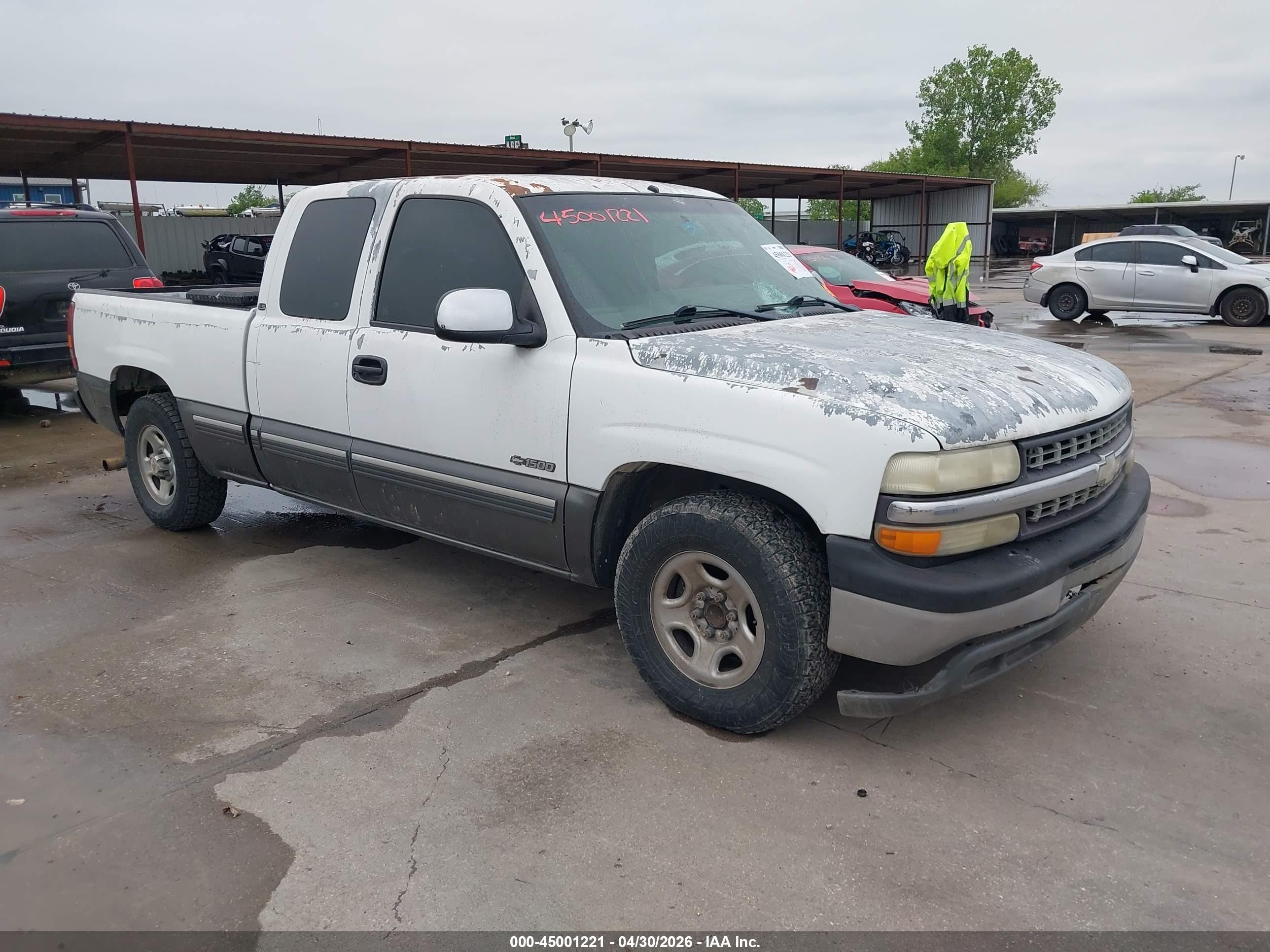 2001 Chevrolet Silverado 1500 Ls White vin: 2GCEC19T311355606