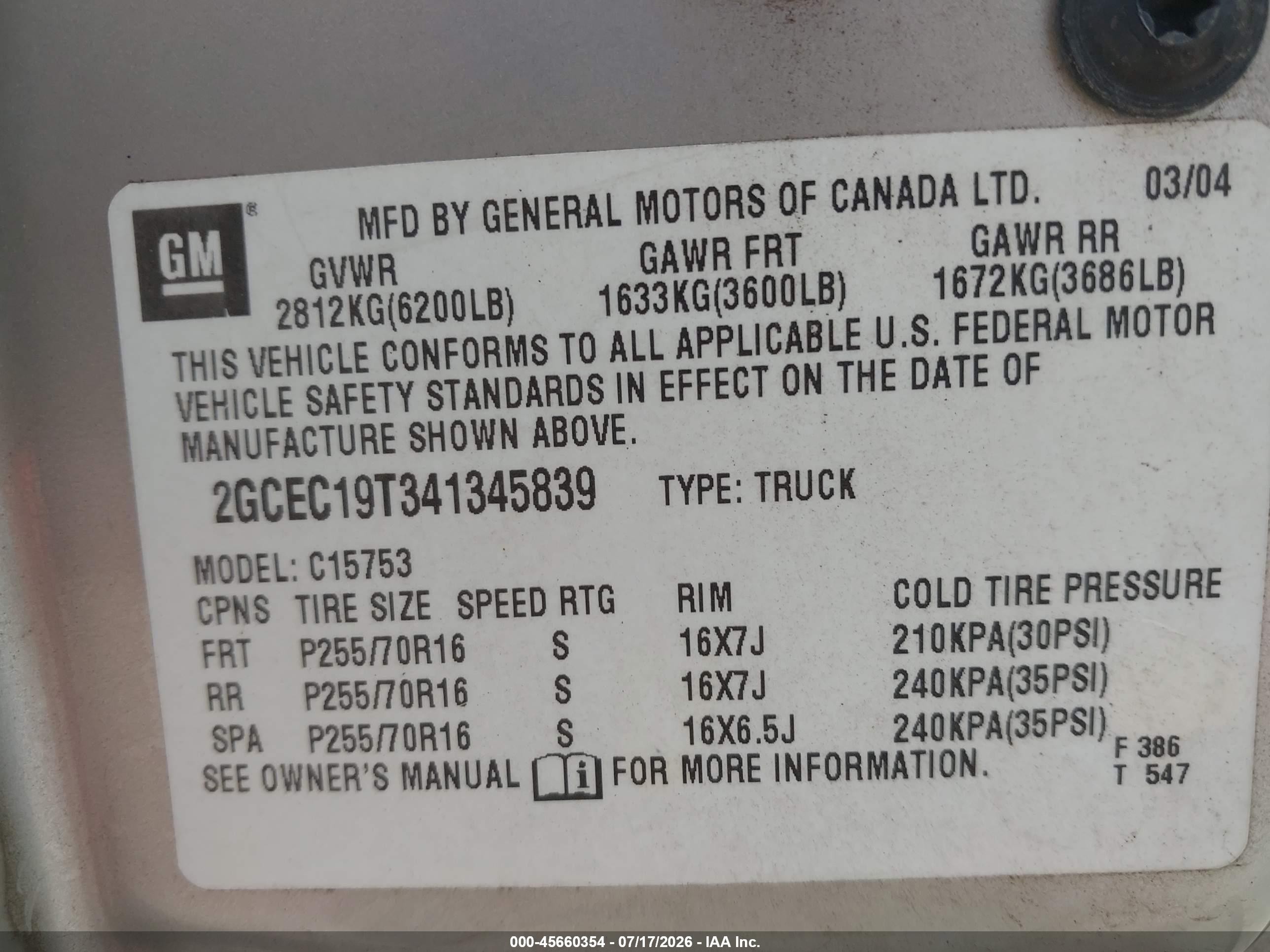 2004 Chevrolet Silverado 1500 Ls Pewter vin: 2GCEC19T341345839