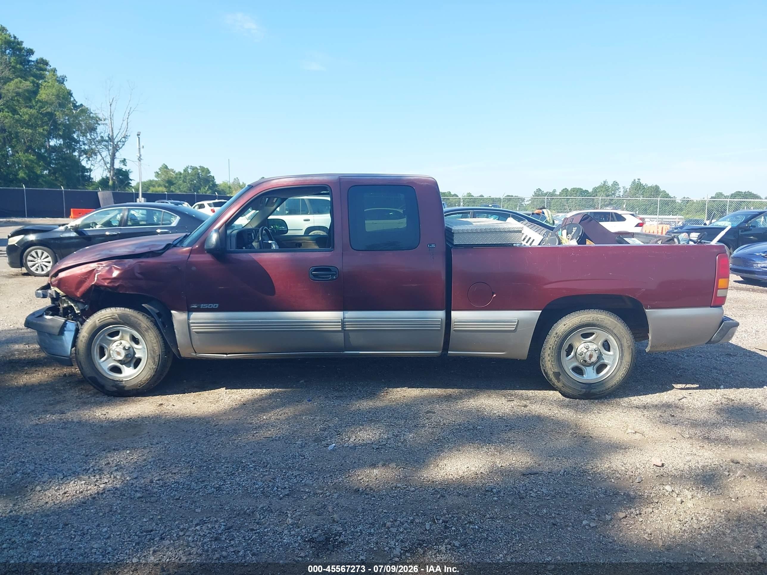 2000 Chevrolet Silverado 1500 Ls Burgundy vin: 2GCEC19T3Y1127972