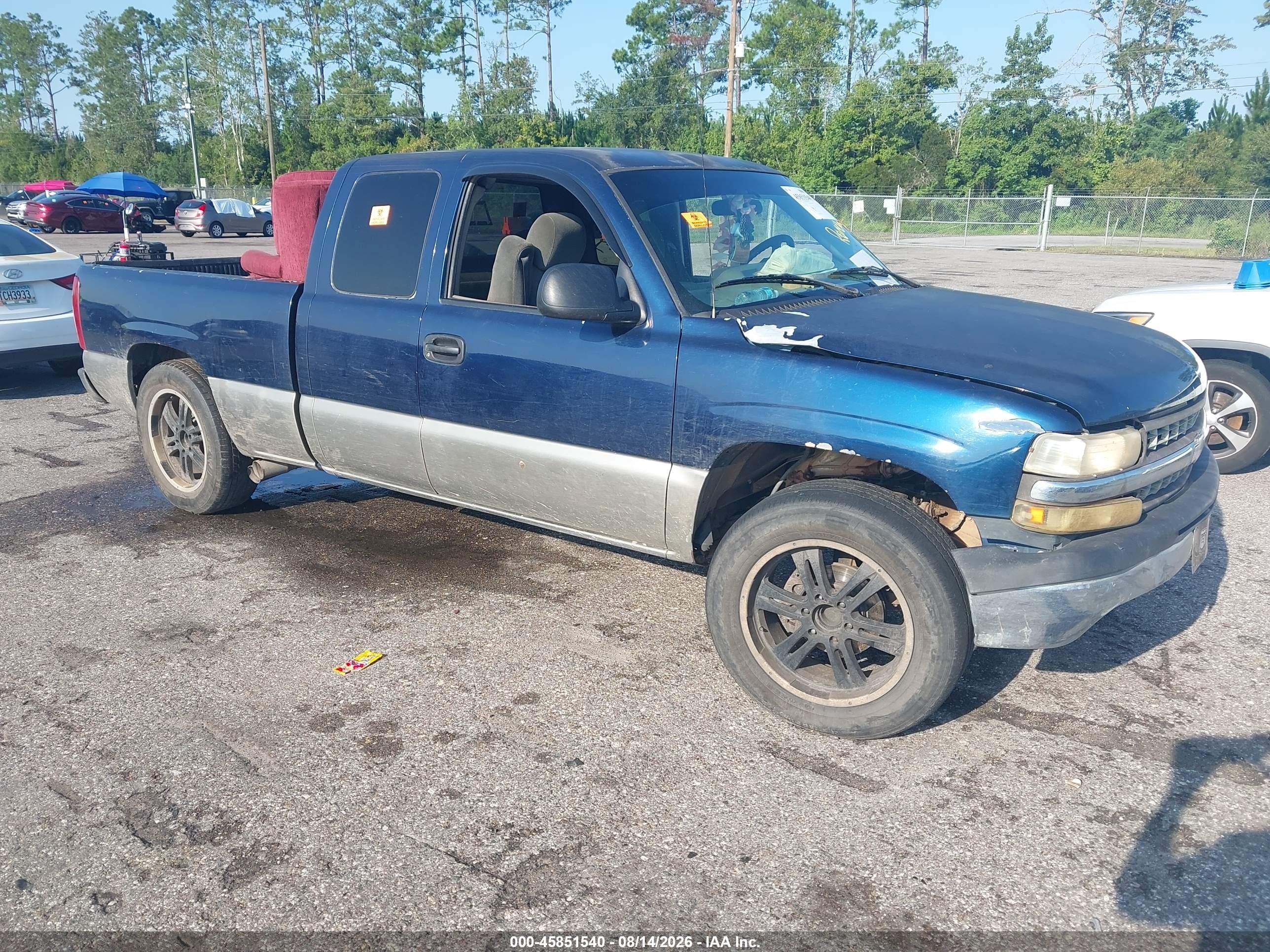 2000 Chevrolet Silverado 1500 Ls Blue vin: 2GCEC19T3Y1300048