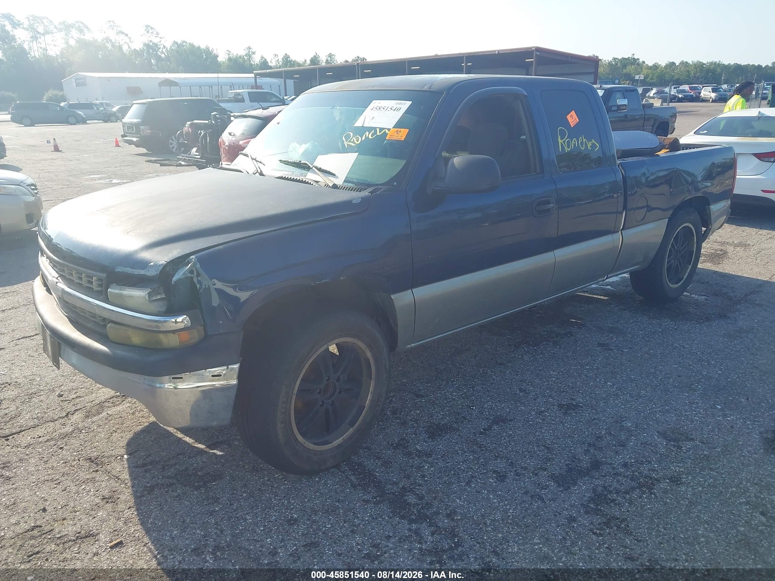 2000 Chevrolet Silverado 1500 Ls Blue vin: 2GCEC19T3Y1300048