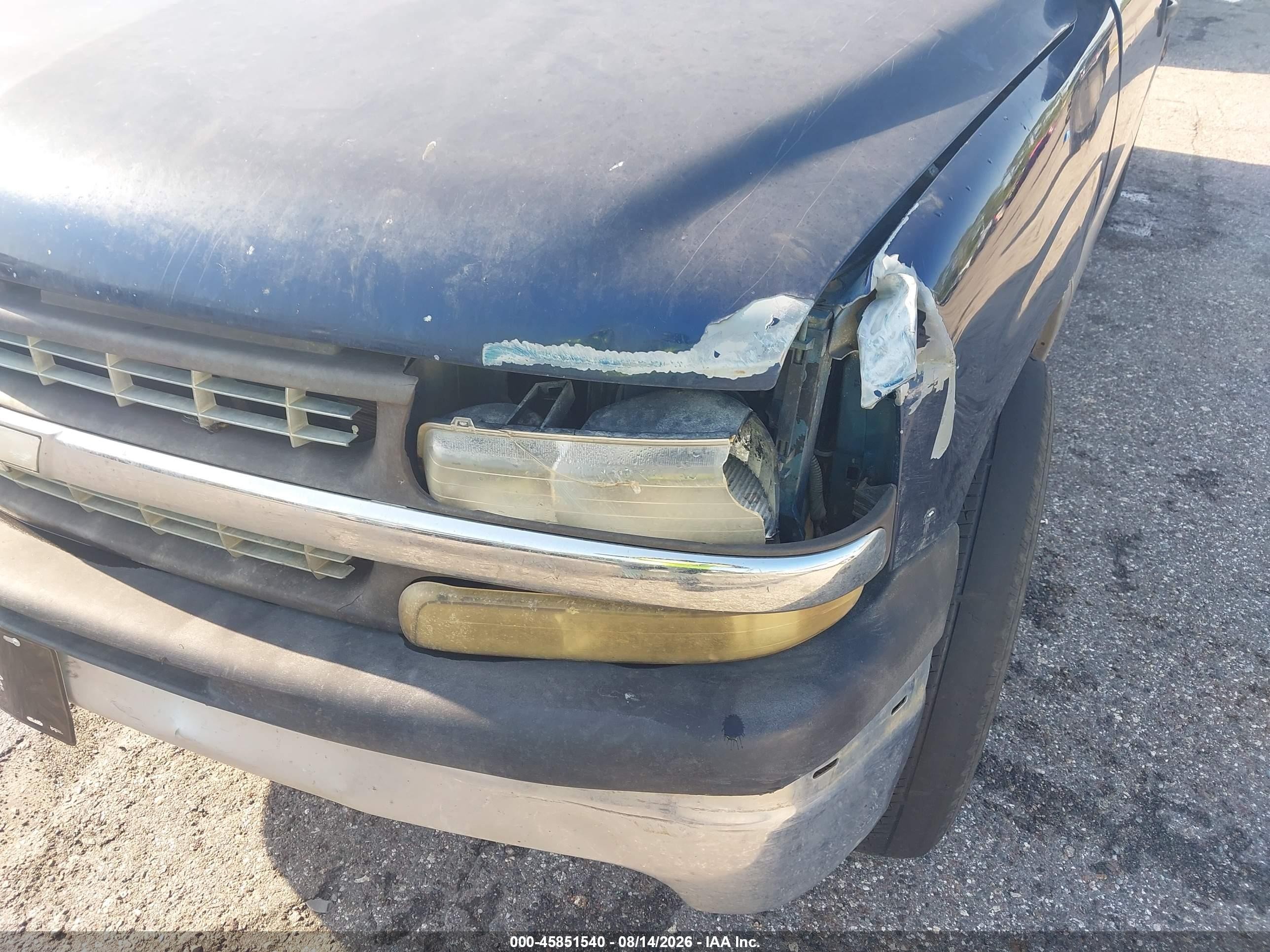2000 Chevrolet Silverado 1500 Ls Blue vin: 2GCEC19T3Y1300048