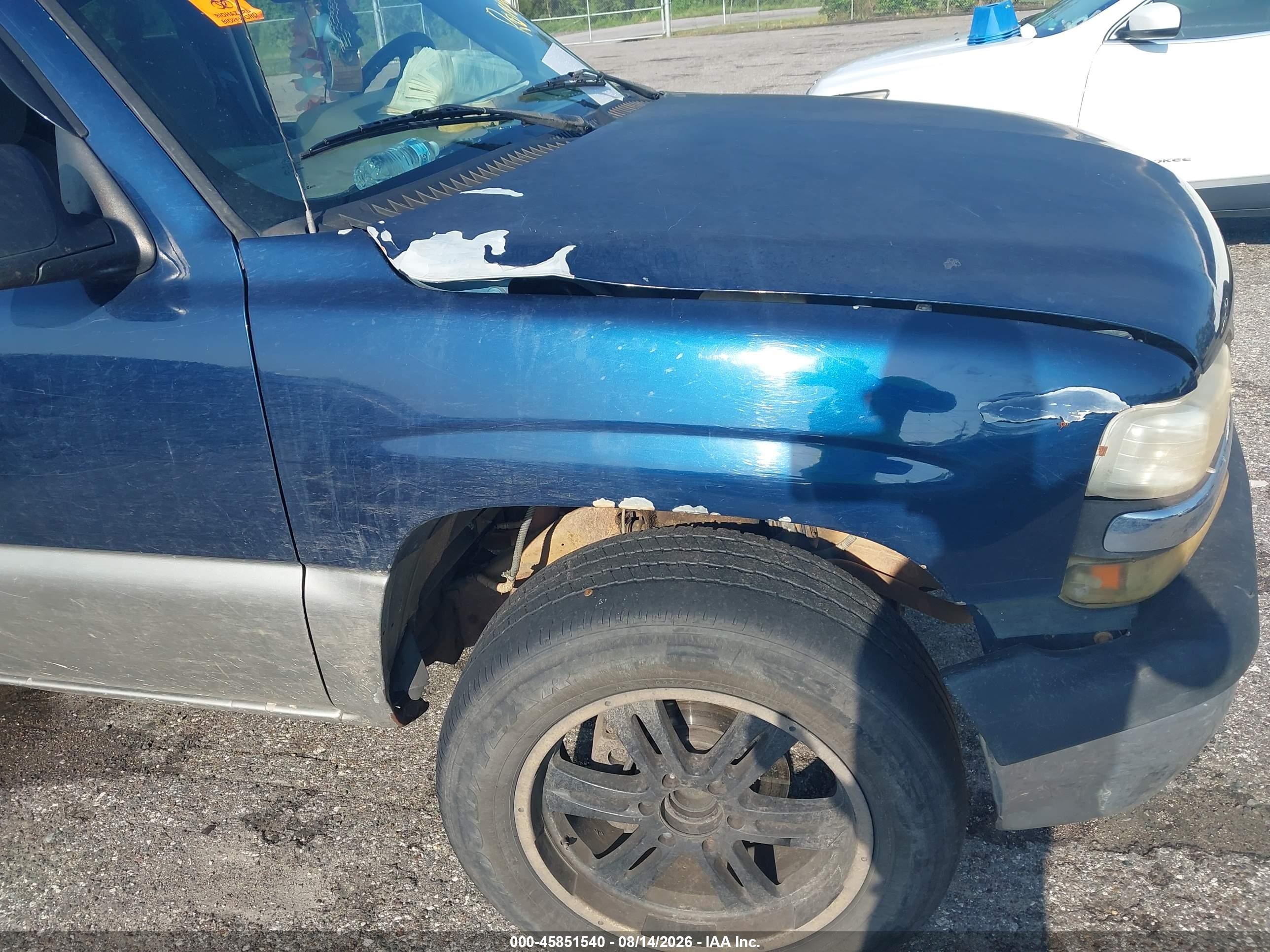 2000 Chevrolet Silverado 1500 Ls Blue vin: 2GCEC19T3Y1300048