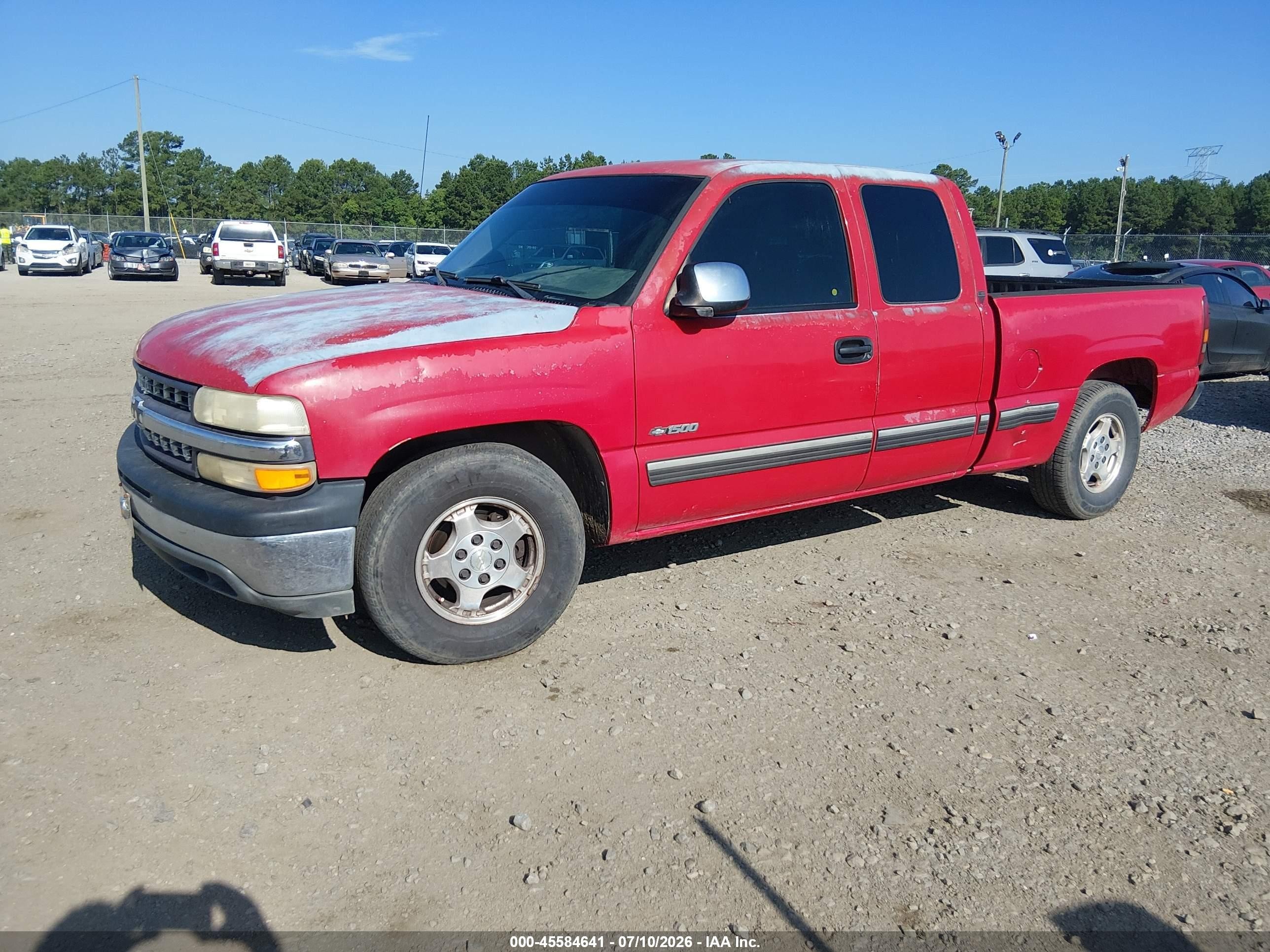 2001 Chevrolet Silverado 1500 Ls Red vin: 2GCEC19T411152773