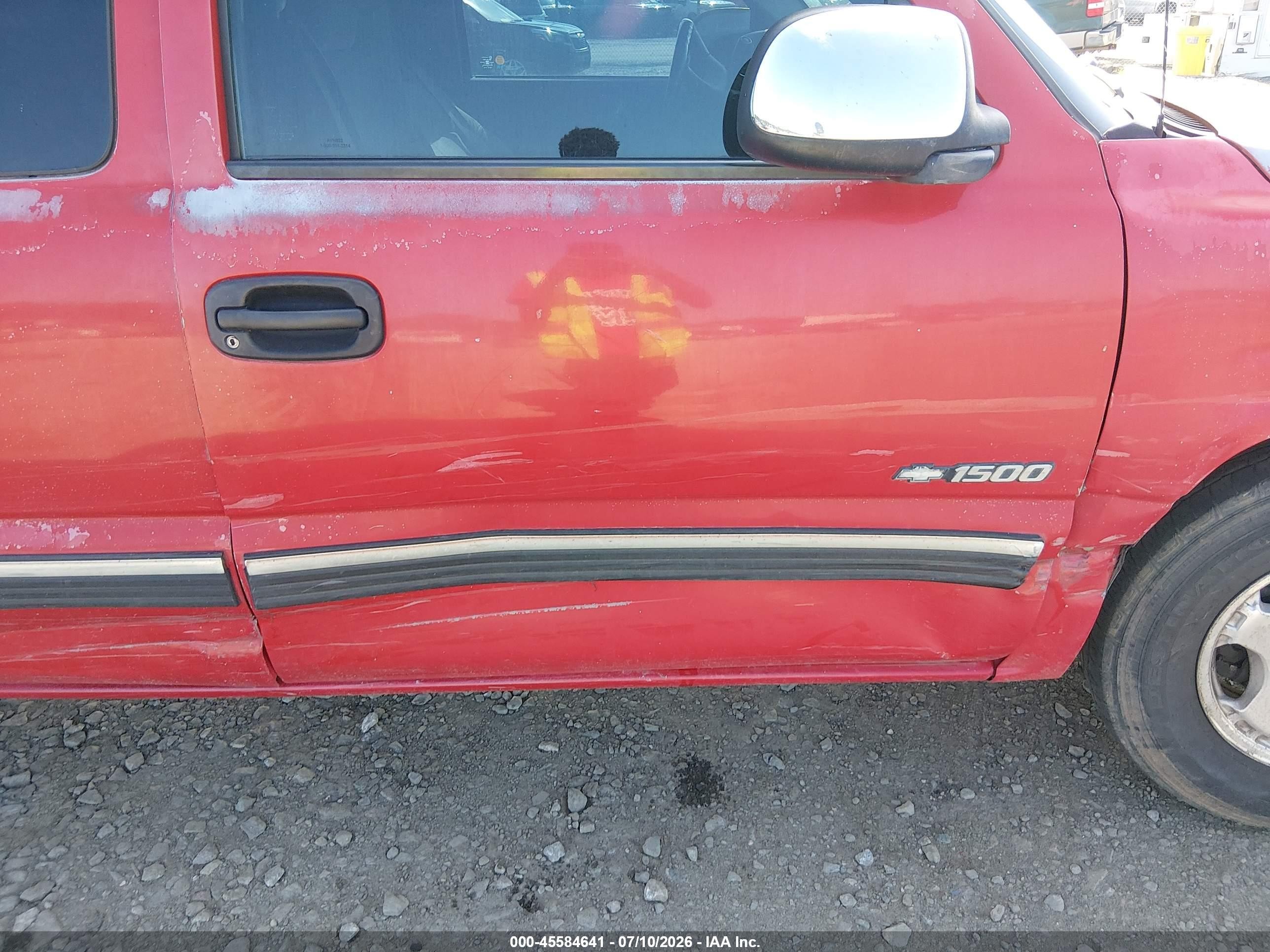 2001 Chevrolet Silverado 1500 Ls Red vin: 2GCEC19T411152773