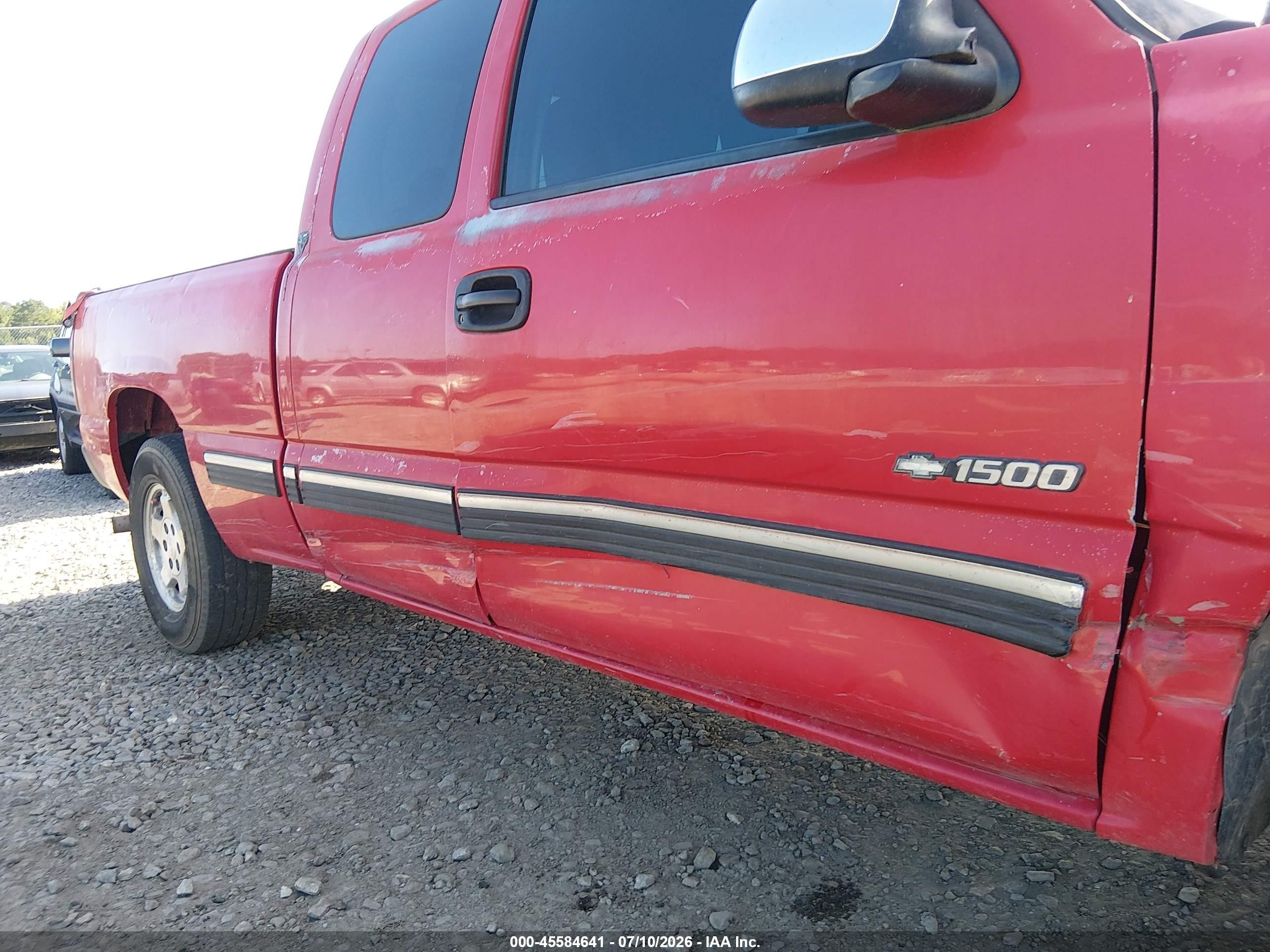 2001 Chevrolet Silverado 1500 Ls Red vin: 2GCEC19T411152773