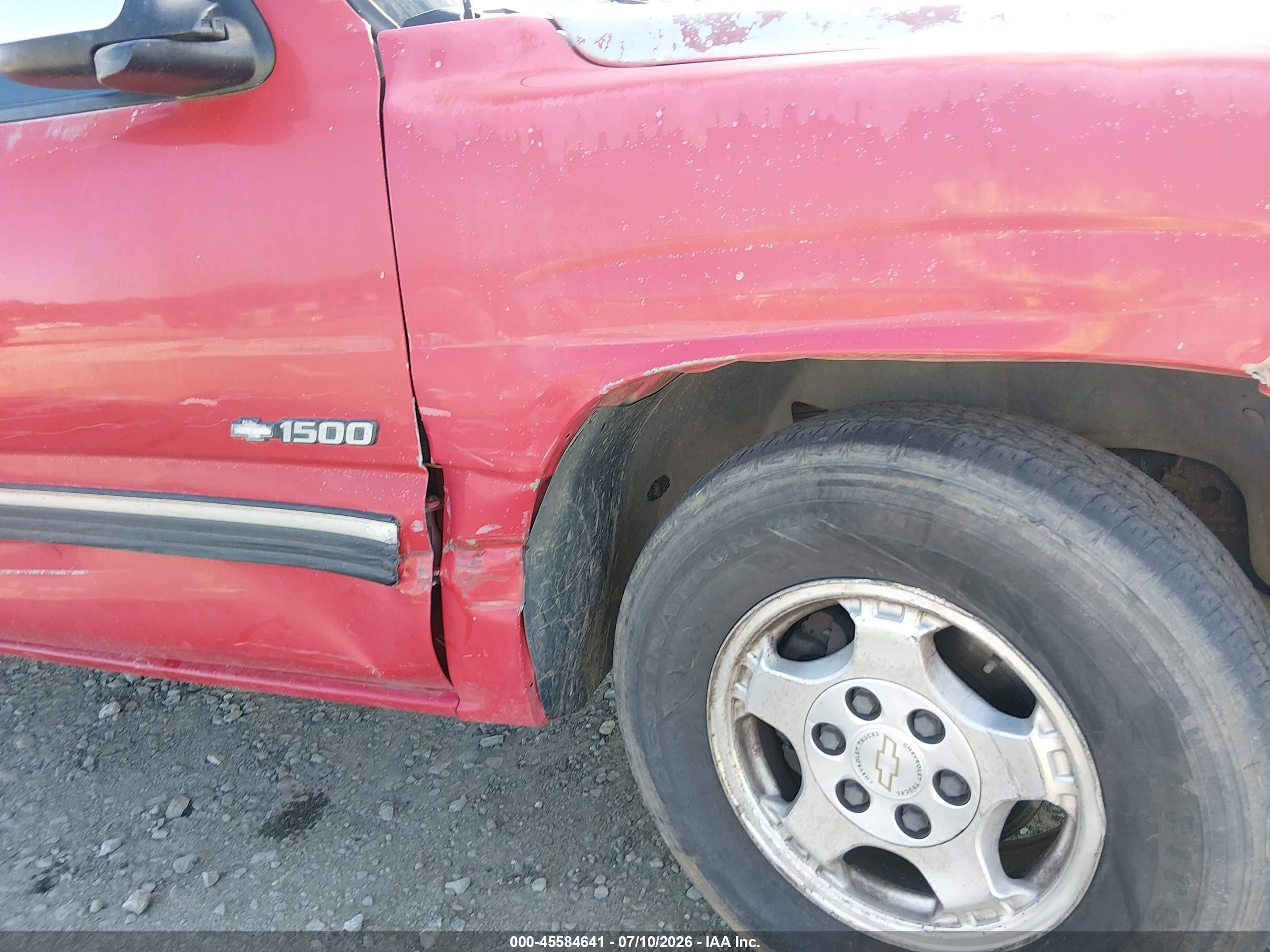 2001 Chevrolet Silverado 1500 Ls Red vin: 2GCEC19T411152773