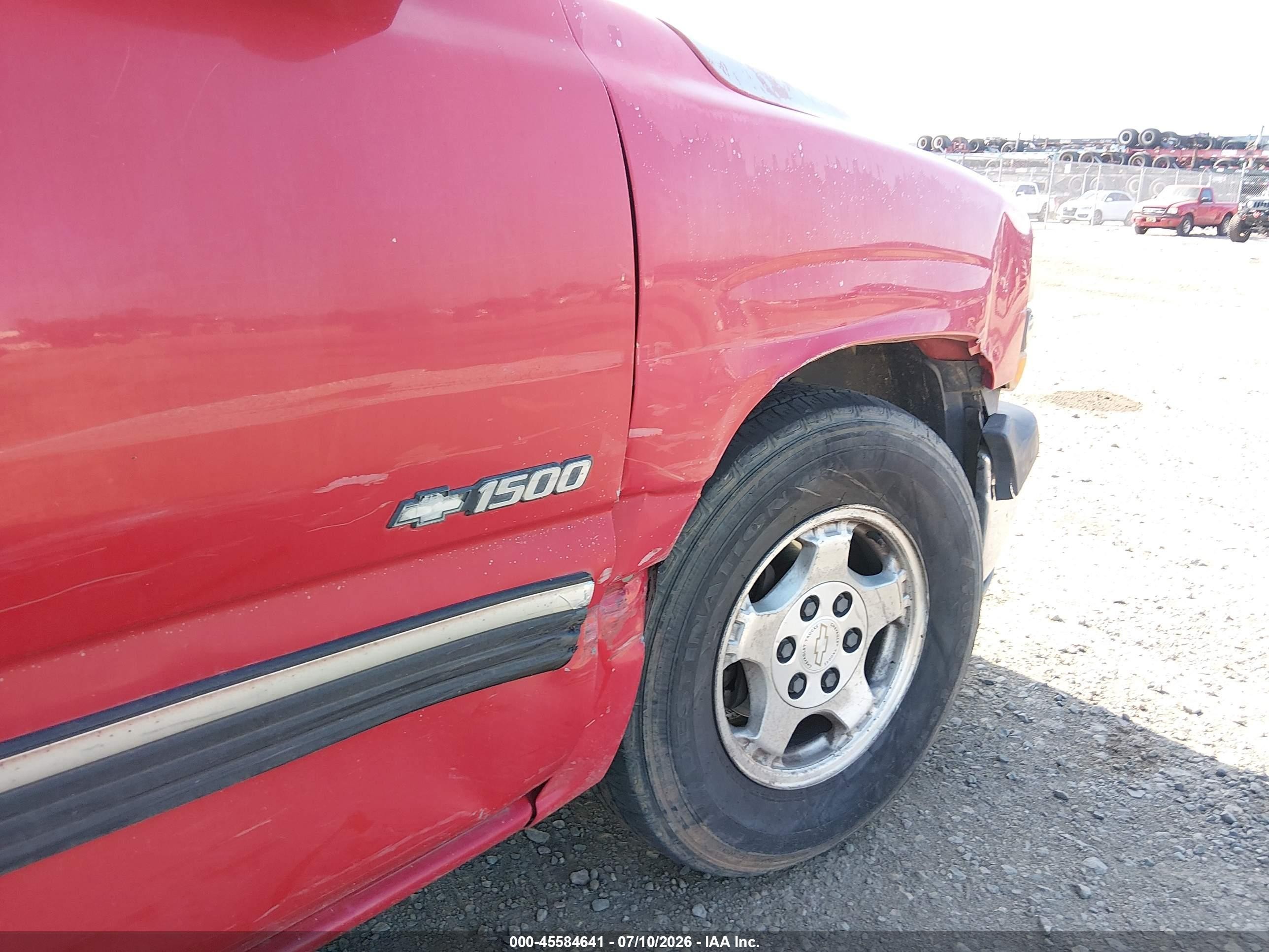 2001 Chevrolet Silverado 1500 Ls Red vin: 2GCEC19T411152773