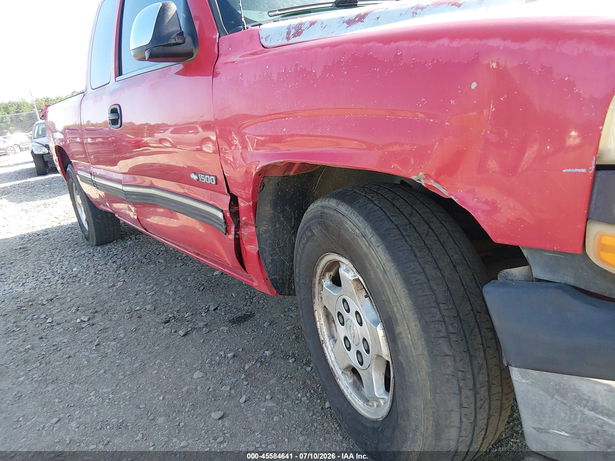 2001 Chevrolet Silverado 1500 Ls Red vin: 2GCEC19T411152773