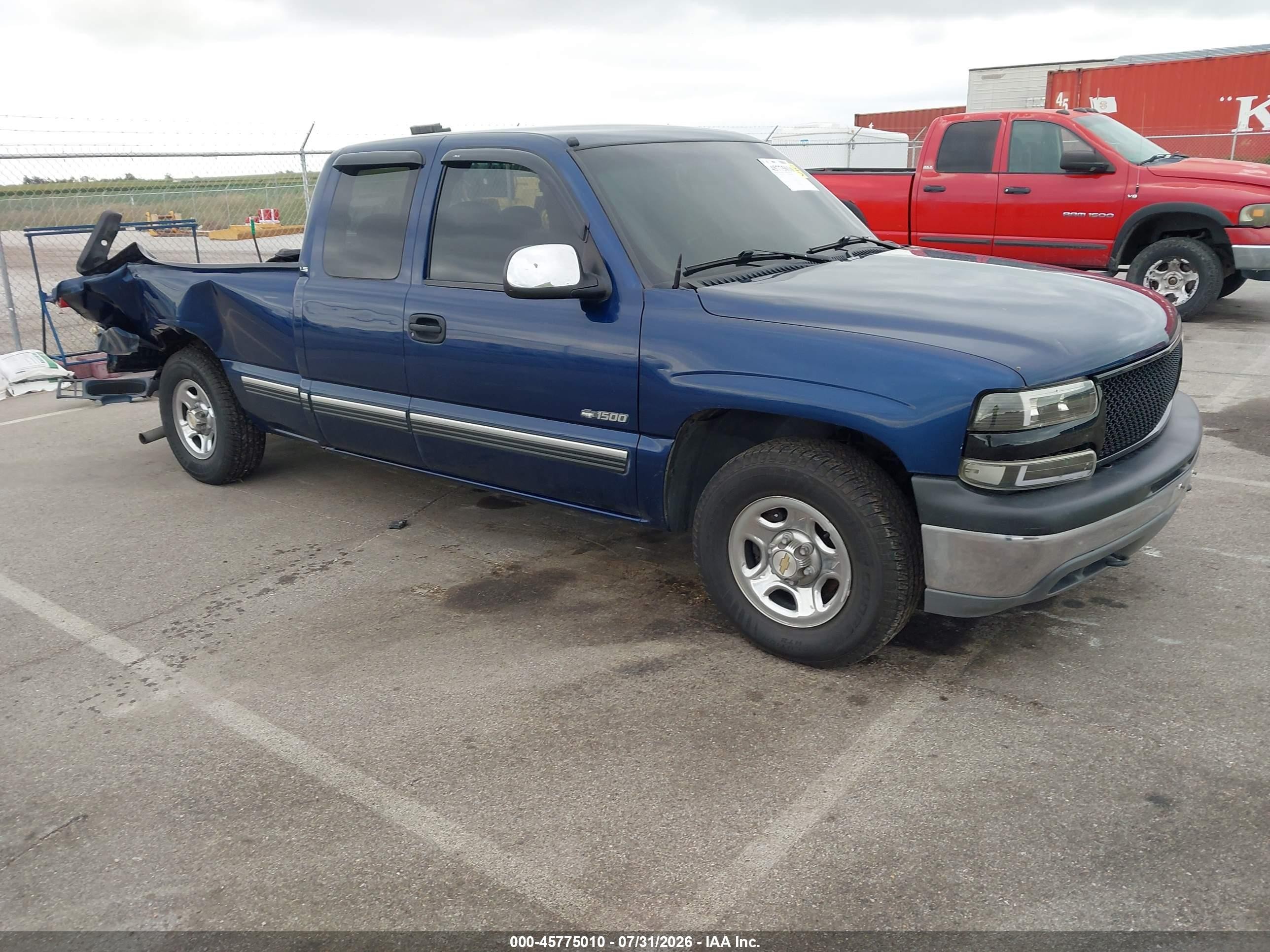 1999 Chevrolet Silverado 1500 Ls Blue vin: 2GCEC19T4X1154077