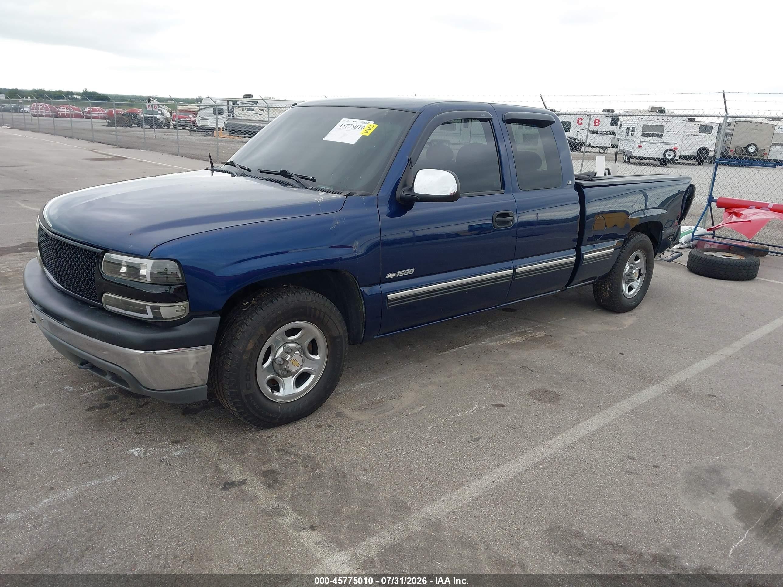 1999 Chevrolet Silverado 1500 Ls Blue vin: 2GCEC19T4X1154077