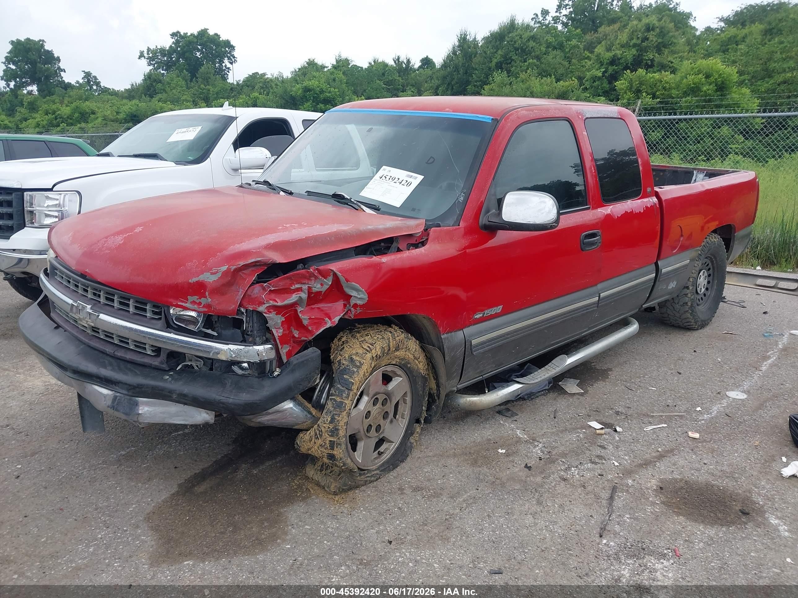 2000 Chevrolet Silverado 1500 Ls Red vin: 2GCEC19T4Y1205207