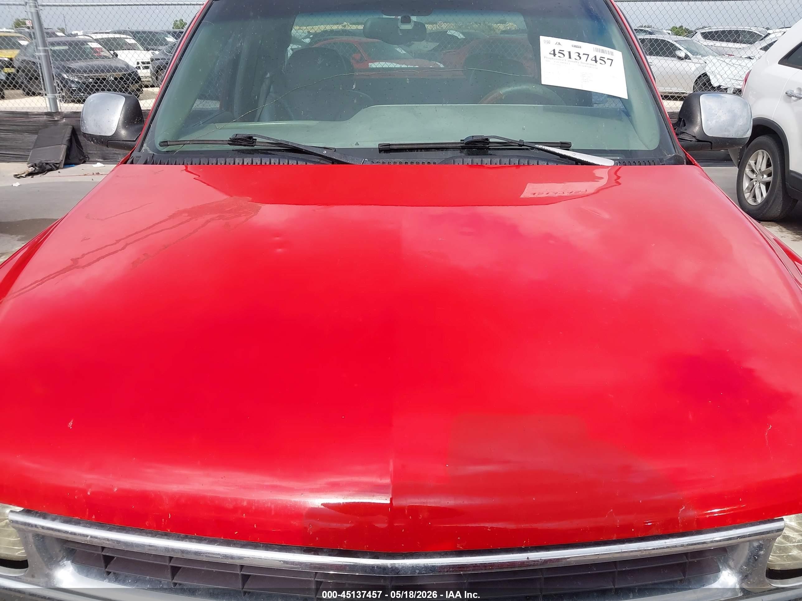 2000 Chevrolet Silverado 1500 Ls Red vin: 2GCEC19T4Y1219172