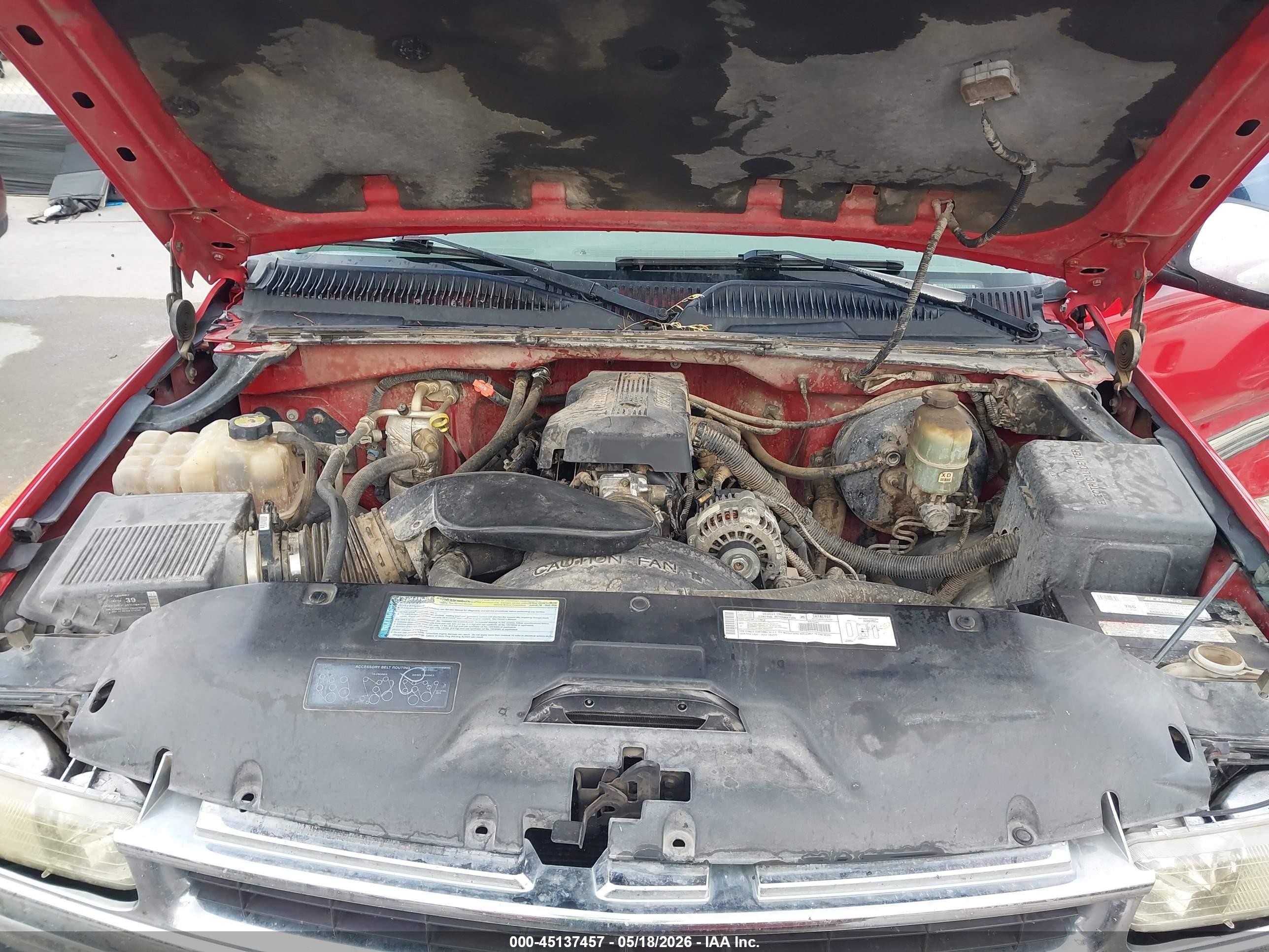 2000 Chevrolet Silverado 1500 Ls Red vin: 2GCEC19T4Y1219172