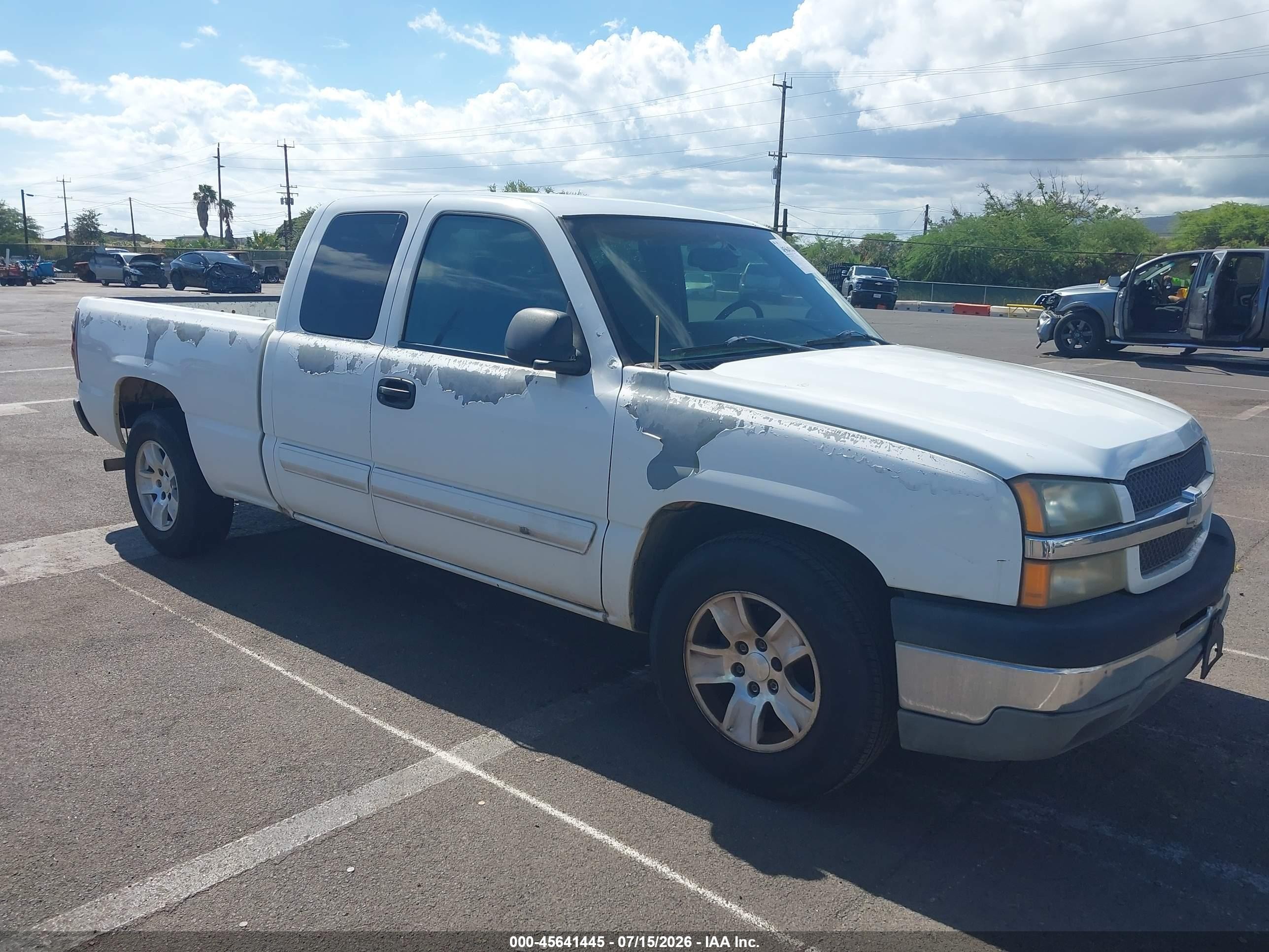 2003 Chevrolet Silverado 1500 Ls White vin: 2GCEC19T531147469