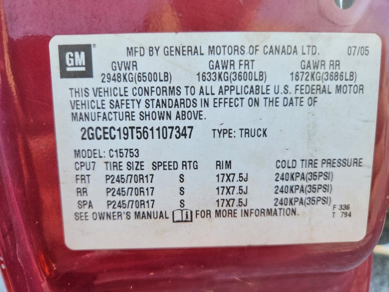 2006 Chevrolet Silverado C1500 Burgundy vin: 2GCEC19T561107347