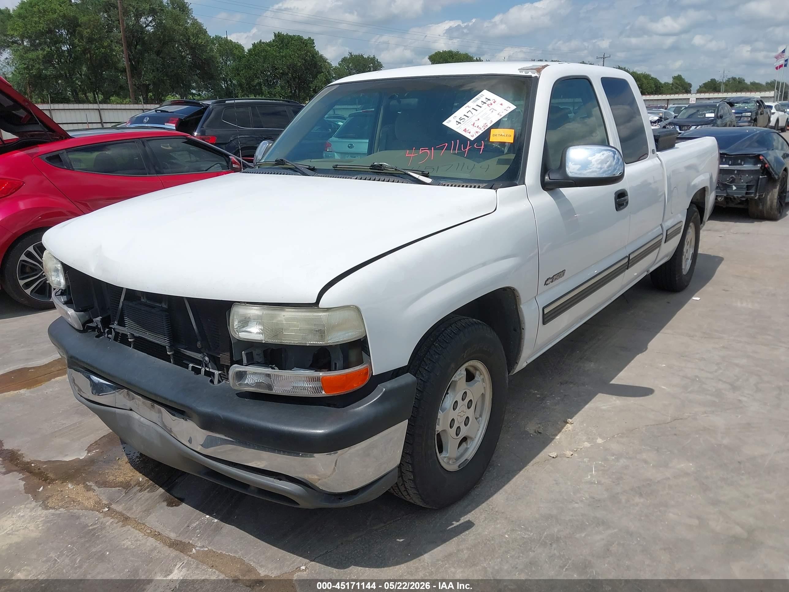 1999 Chevrolet Silverado 1500 Ls White vin: 2GCEC19T6X1160978